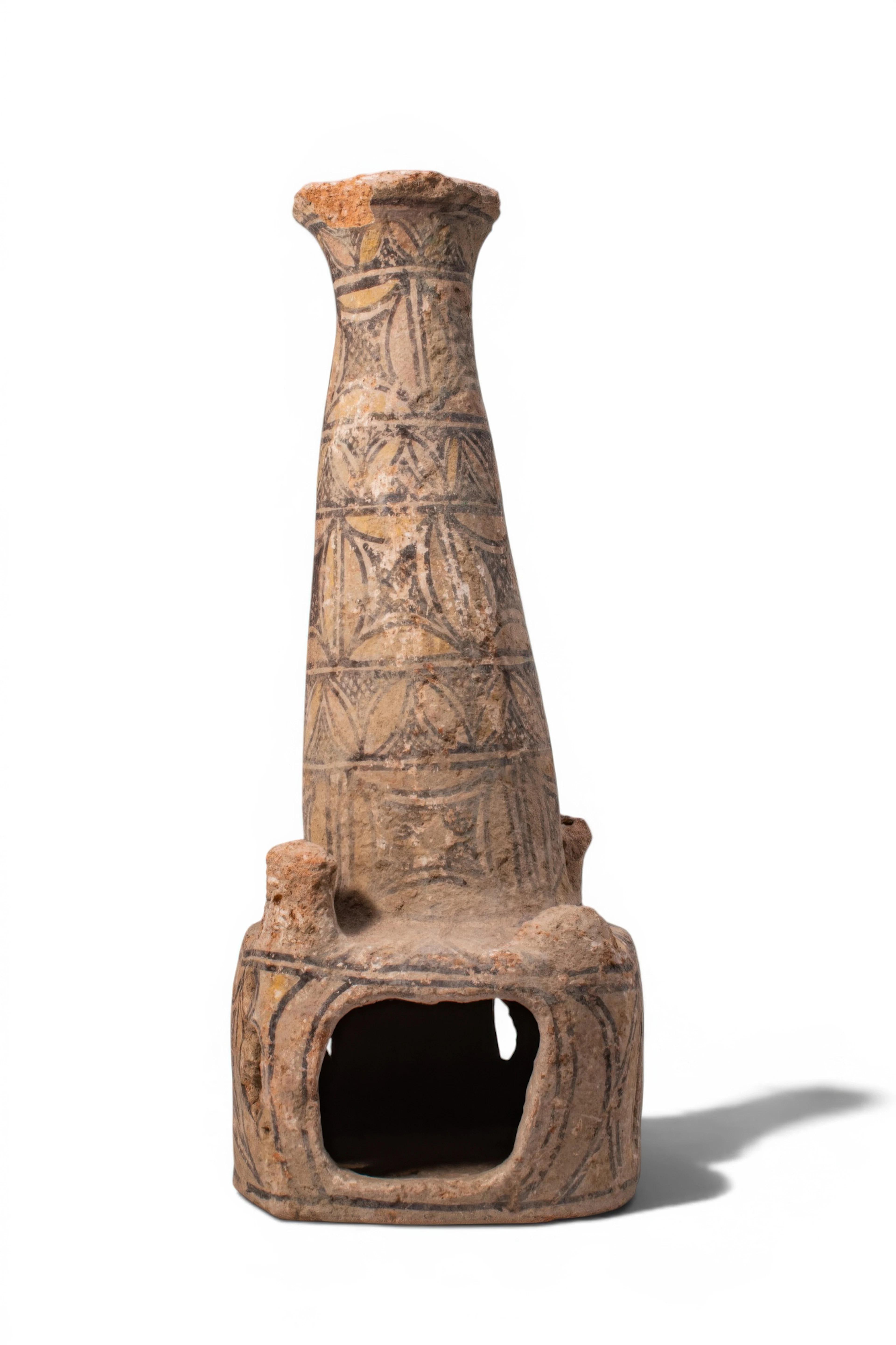 LARGE ANATOLIAN PAINTED TERRACOTTA HOUSE MODEL WITH GEOMETRIC DECORATION