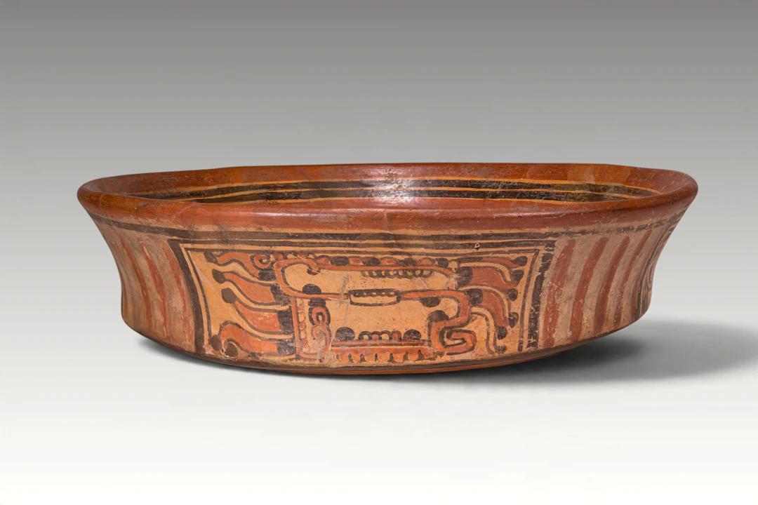 PRE-COLUMBIAN POLYCHROME POTTERY BOWL