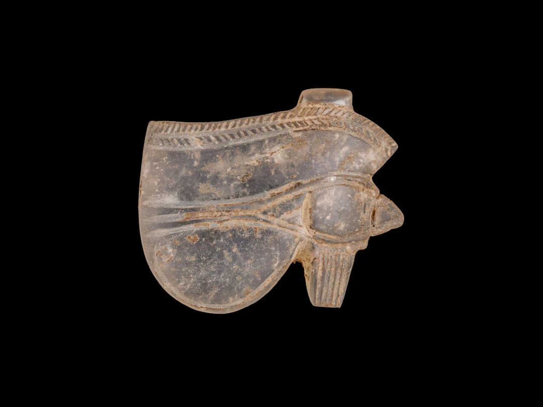 EGYPTIAN ROCK CRYSTAL WEDJAT EYE AMULET