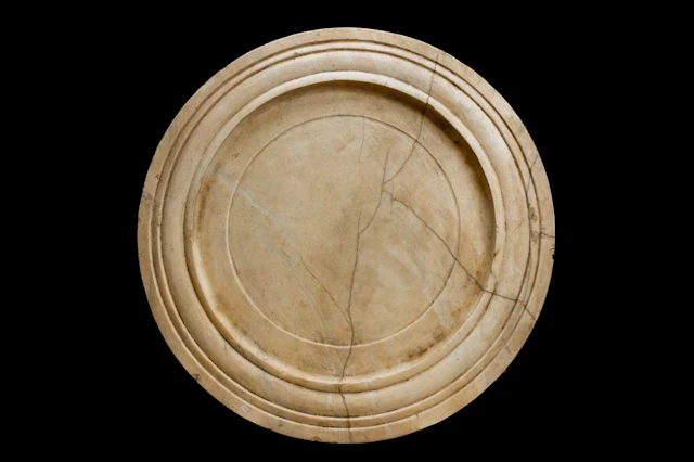 LARGE BYZANTINE CIRCULAR MARBLE TABLE TOP
