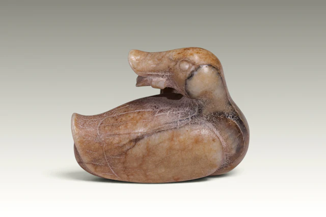 CHINESE JADE DUCK PENDANT, LIAO STYLE