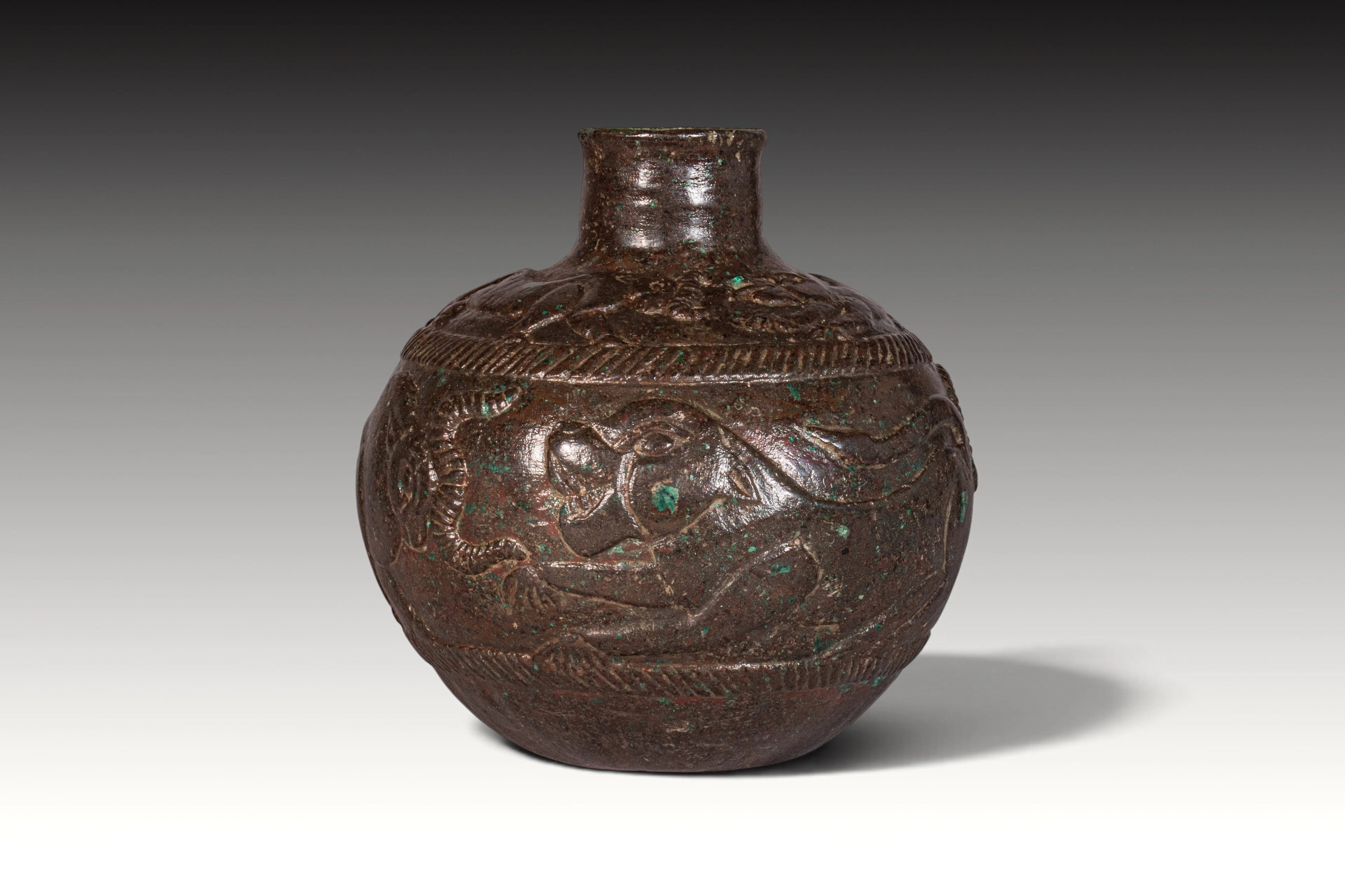 RARE INDUS VALLEY BRONZE JAR WITH ANIMAL FRIEZES