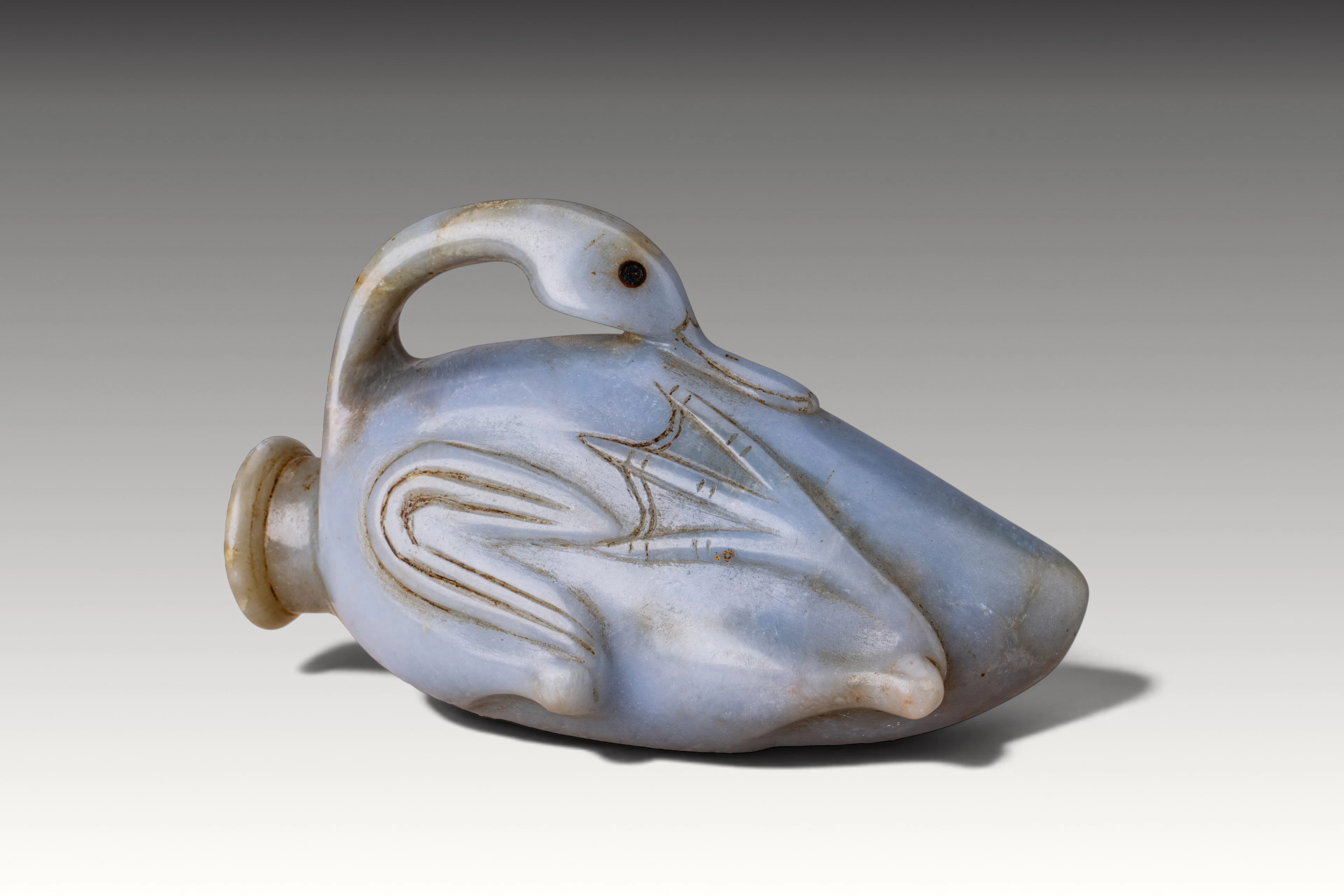 ELEGANT EGYPTIAN BLUE ANIDRYTHE FLASK TRUSSED DUCK SHAPED