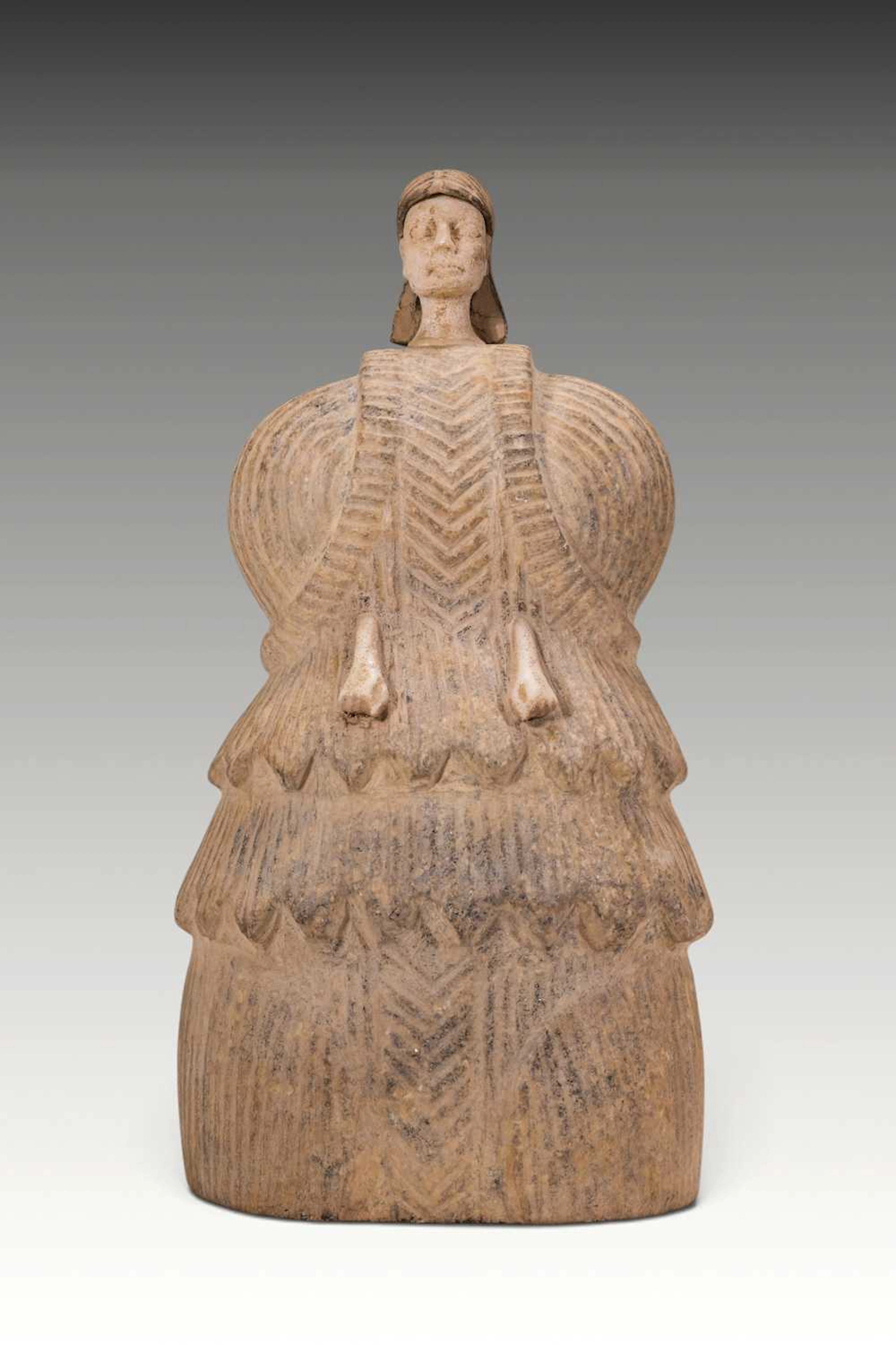 BACTRIAN STONE SEATED STATUE