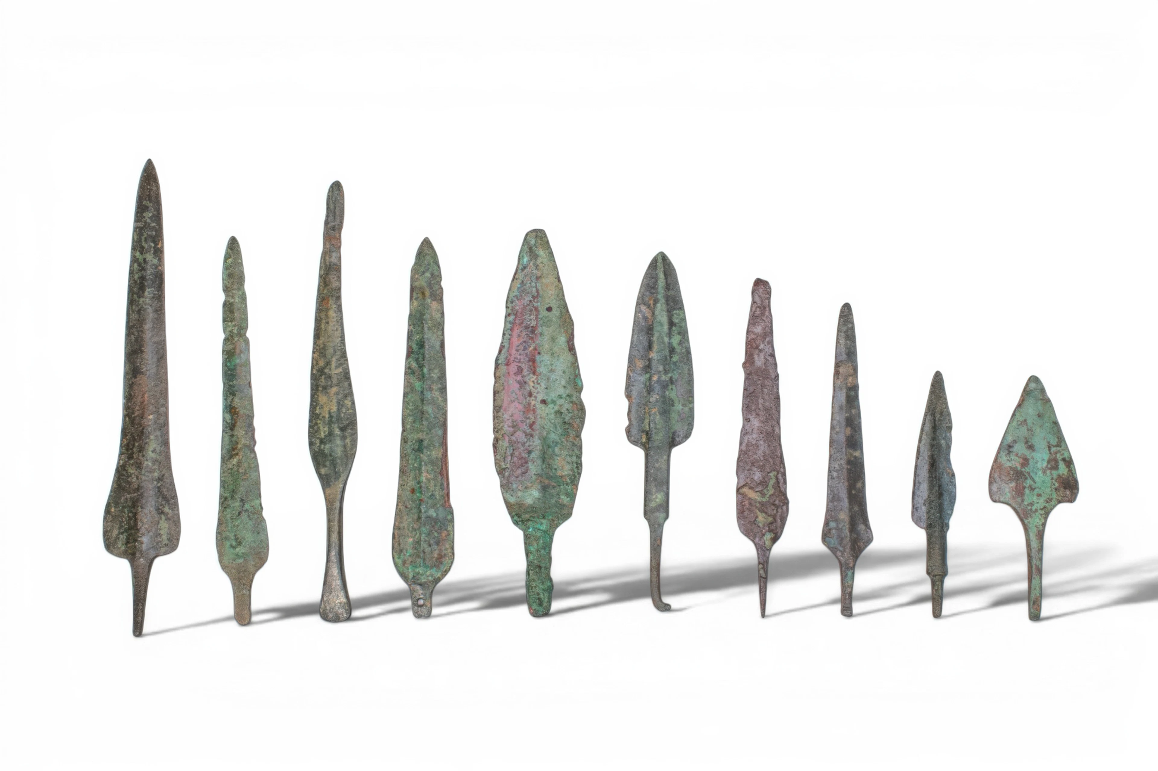 LARGE COLLECTION OF BRONZE AGE / EARLY GREEK PERIOD BRONZE SPEARHEADS