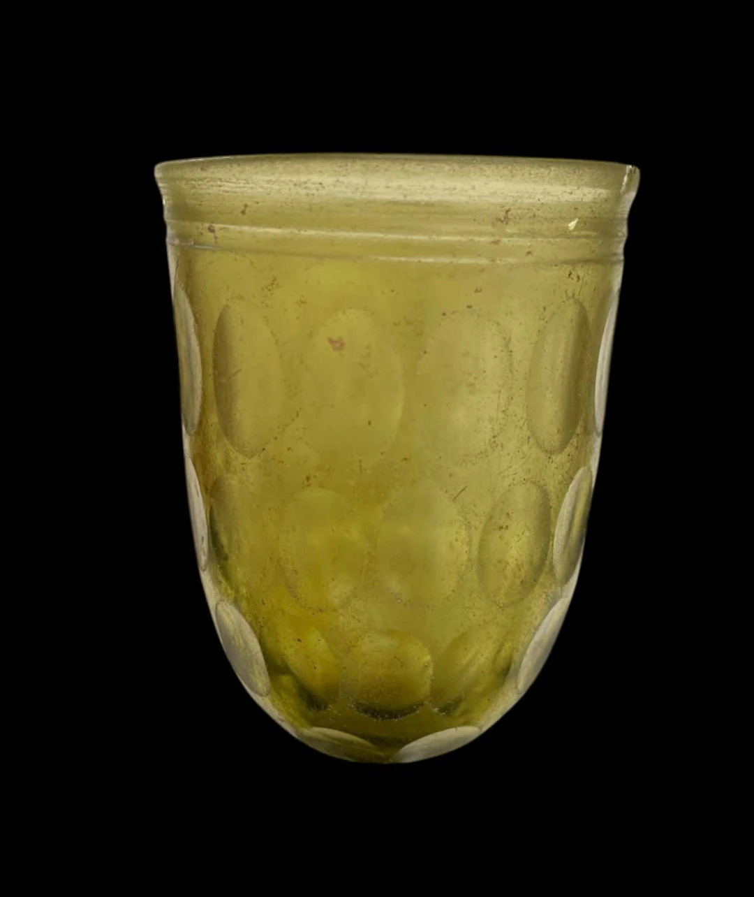 LATE ROMAN FACET-CUT CONICAL GLASS BEAKER