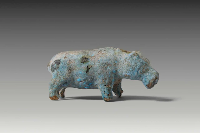 EGYPTIAN FAIENCE HIPPOPOTAMUS AMULET