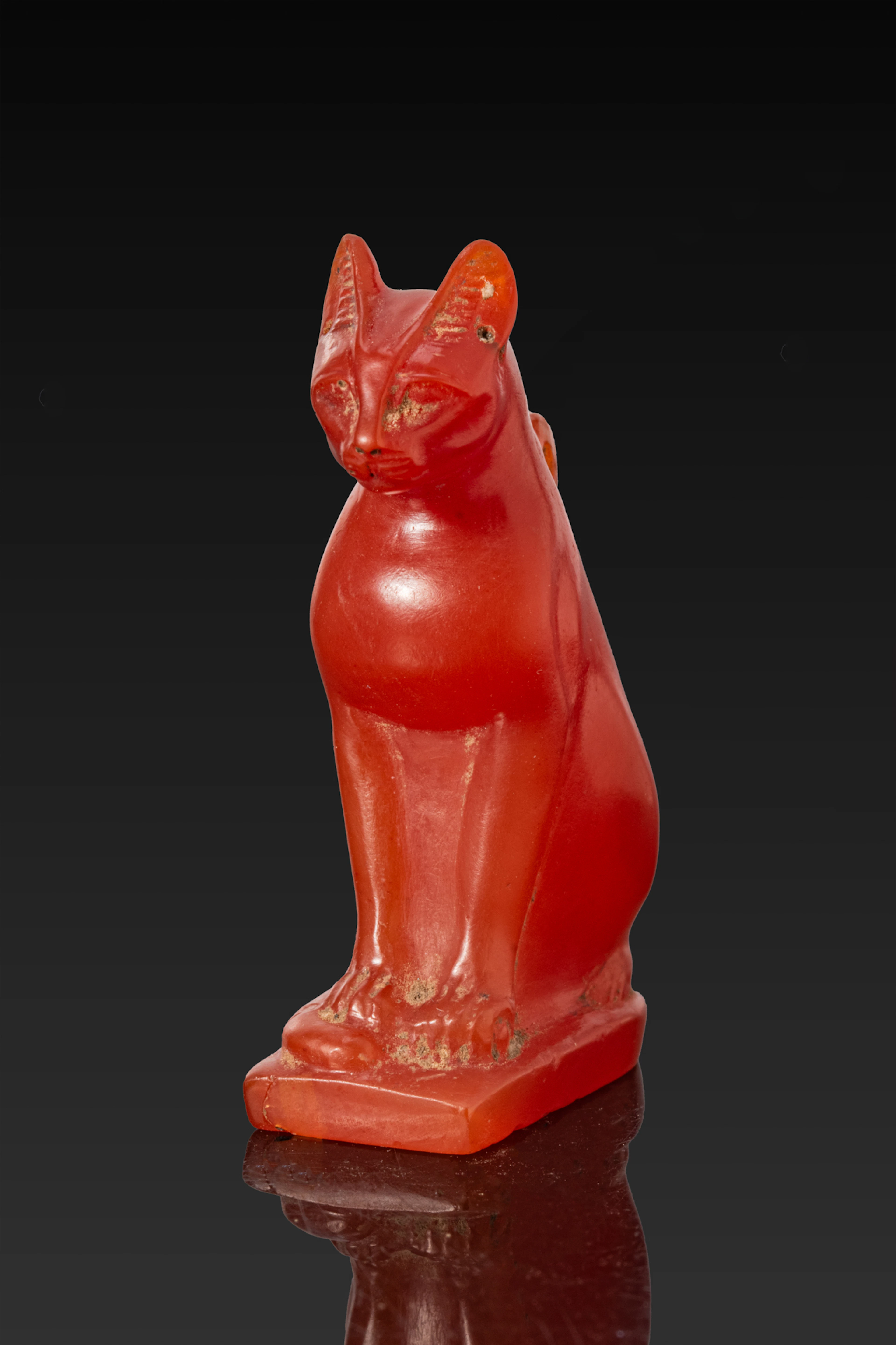 EGYPTIAN CARNELIAN CAT AMULET