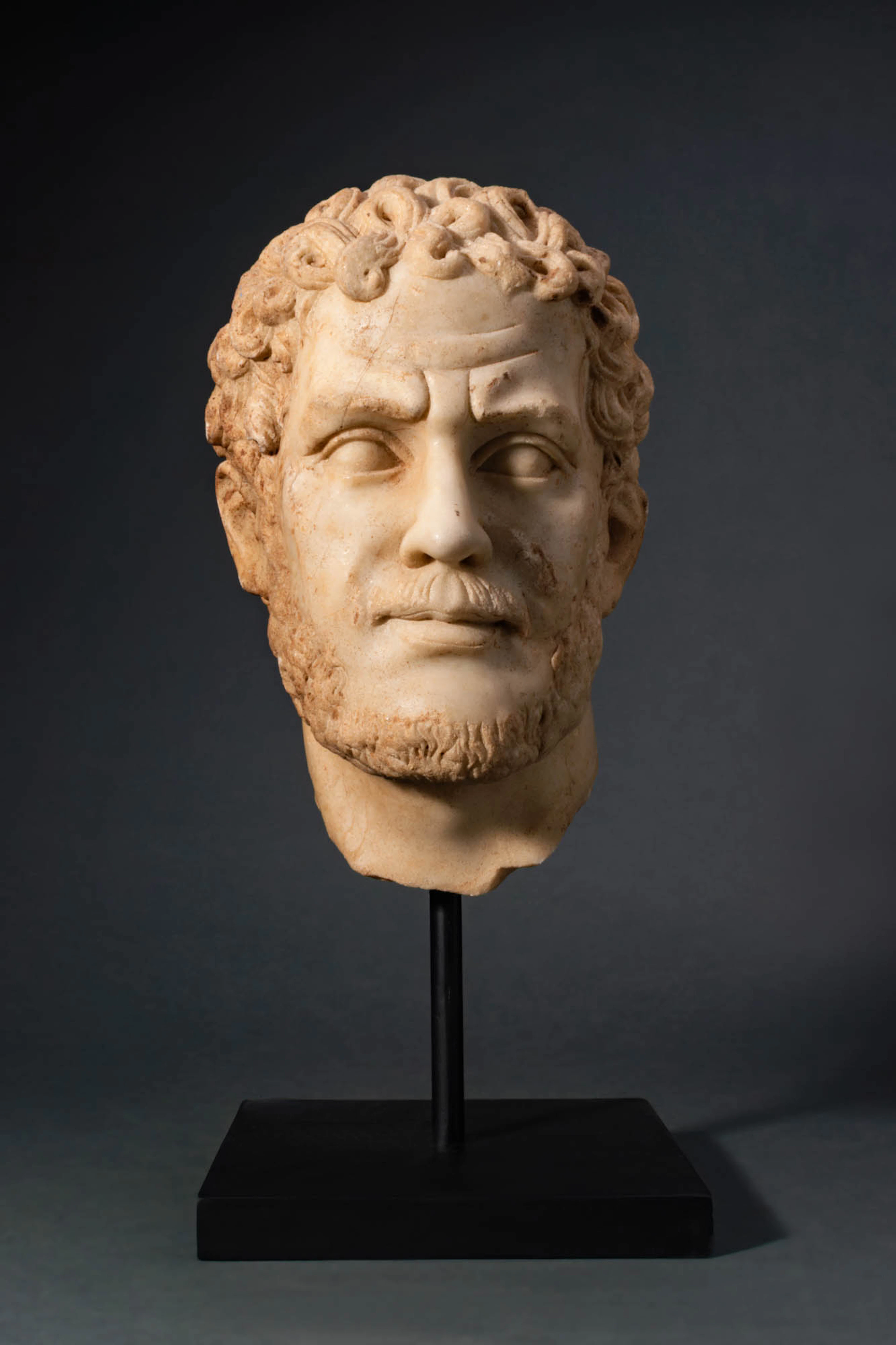 ROMAN MARBLE HEAD OF EMPEROR