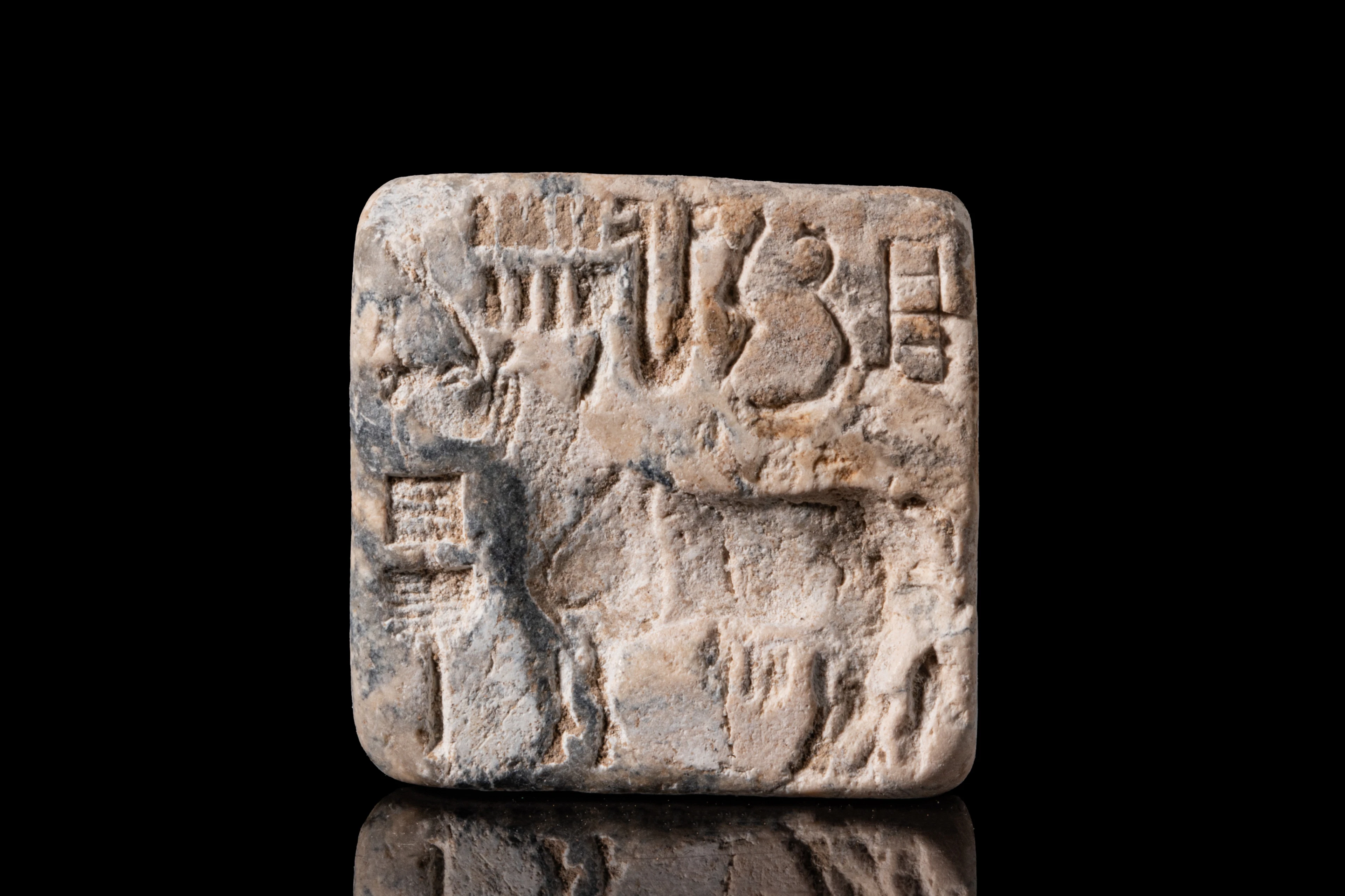 HARAPPAN STONE SEAL WITH BISON AND INSCRIPTION