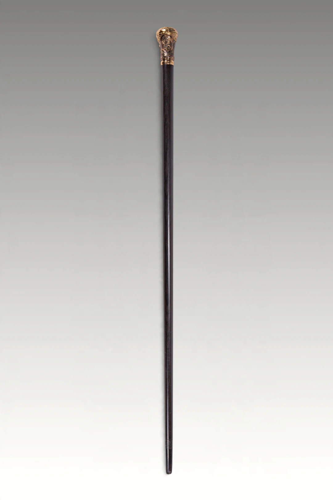 LACQUERED WALKING STICK WITH GOLD MOUNT