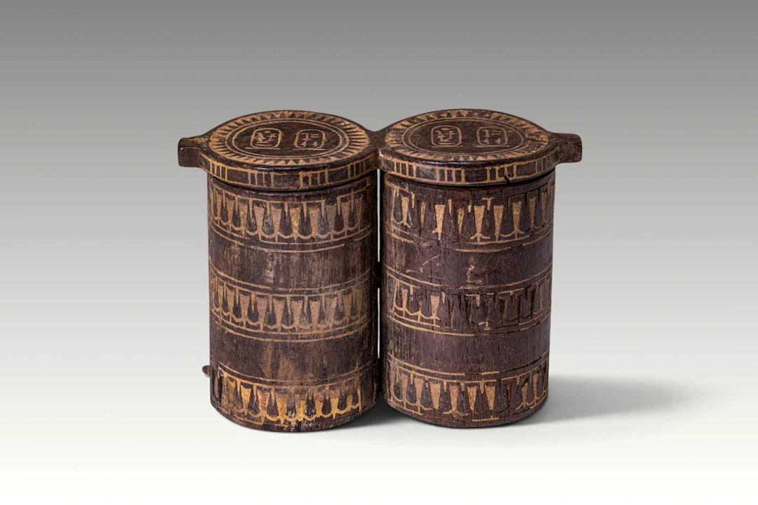 RARE EGYPTIAN DOUBLE KOHL TUBE FROM THE ROYAL TOMB OF LADY TAMA - PUBLISHED
