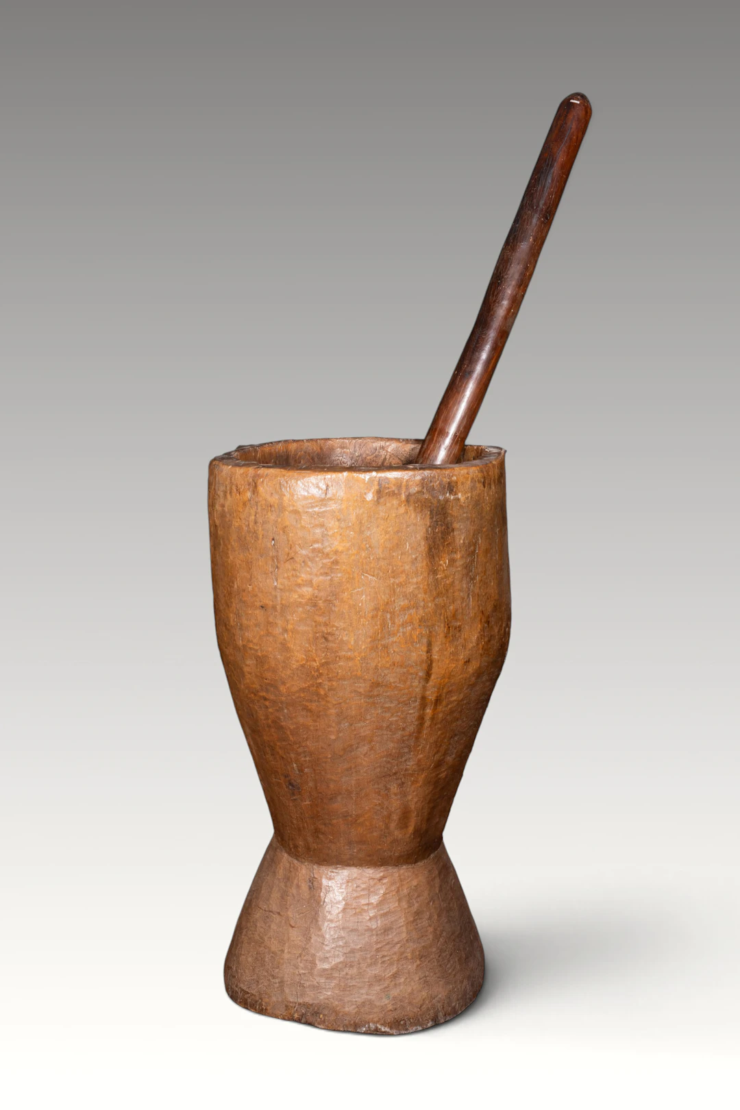 LARGE WOODEN POUNDER AND PESTLE