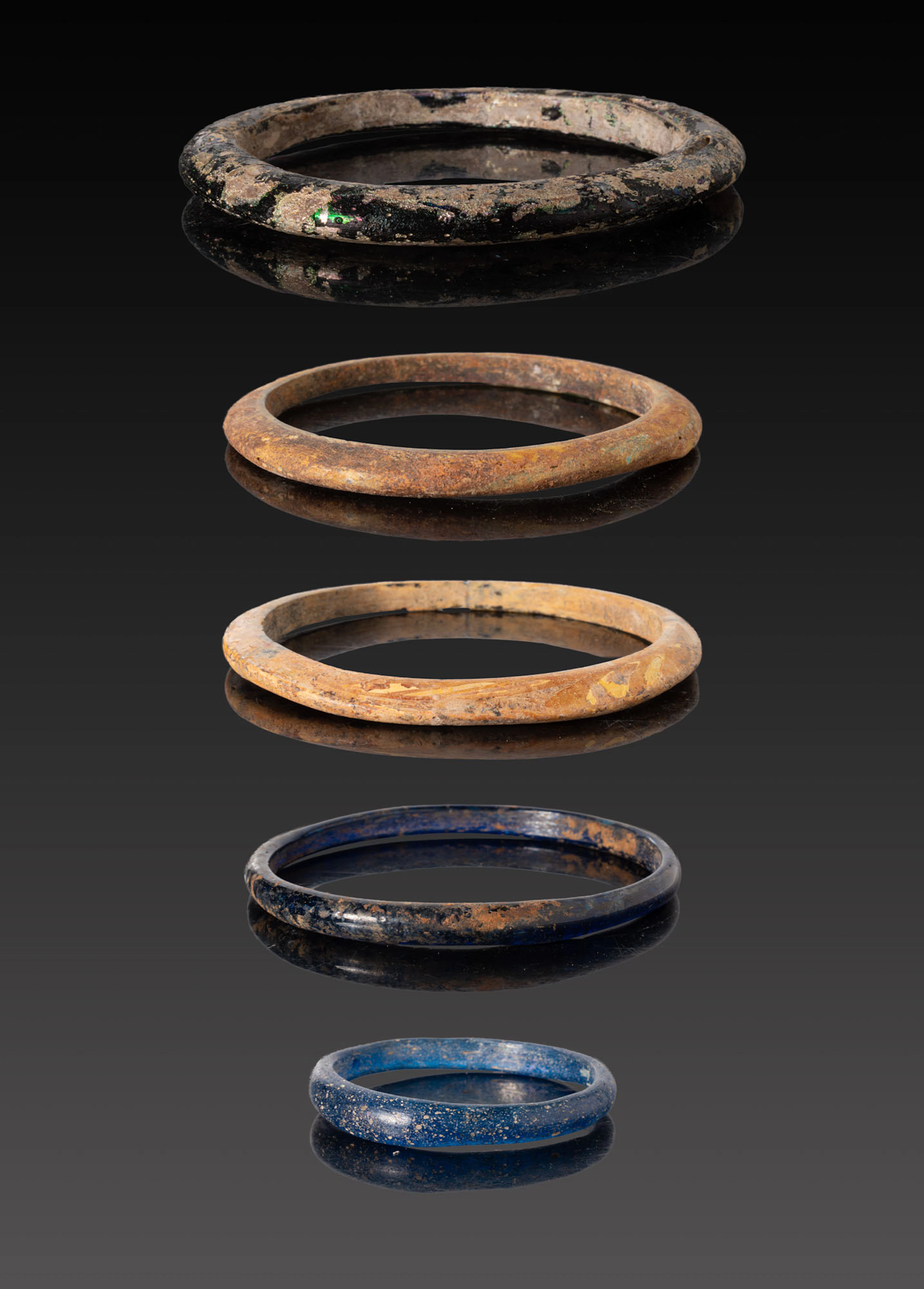 COLLECTION OF ROMAN GLASS BRACELETS