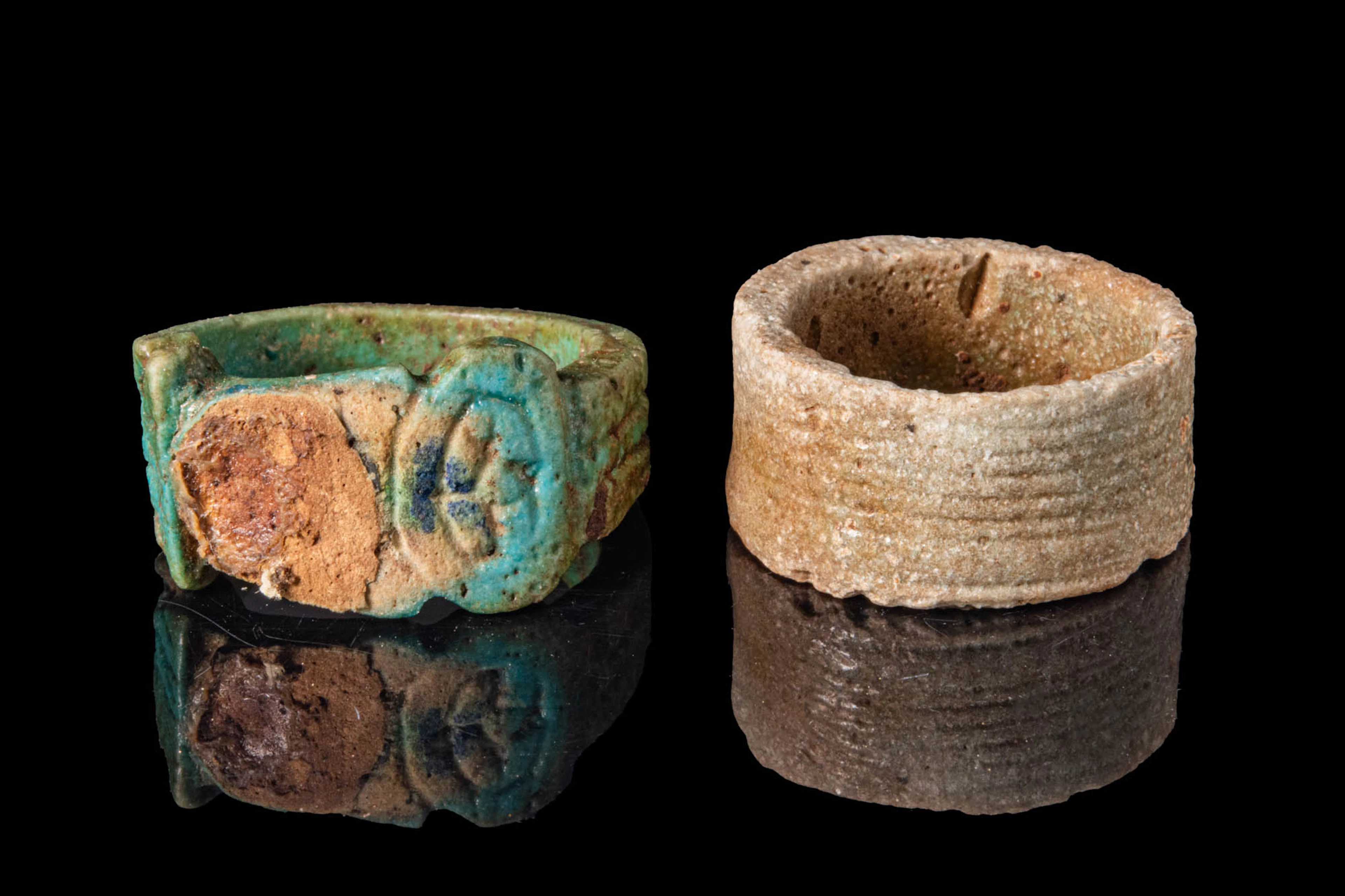 PAIR OF EGYPTIAN FAIENCE RINGS