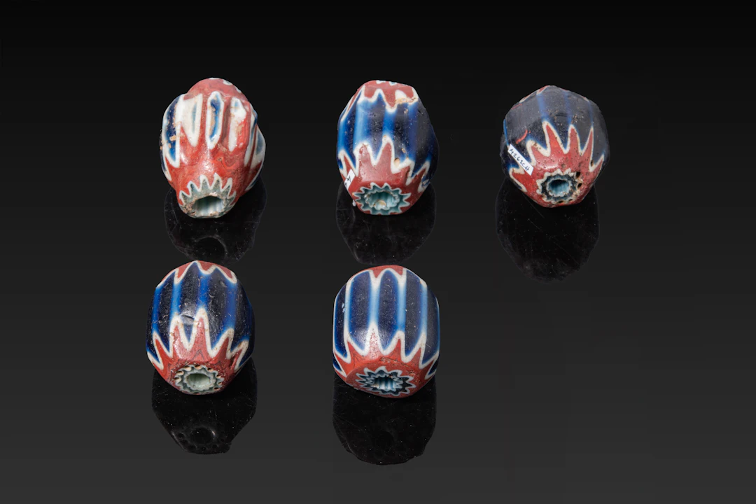 COLLECTION OF VENETIAN GLASS CHEVRON BEADS