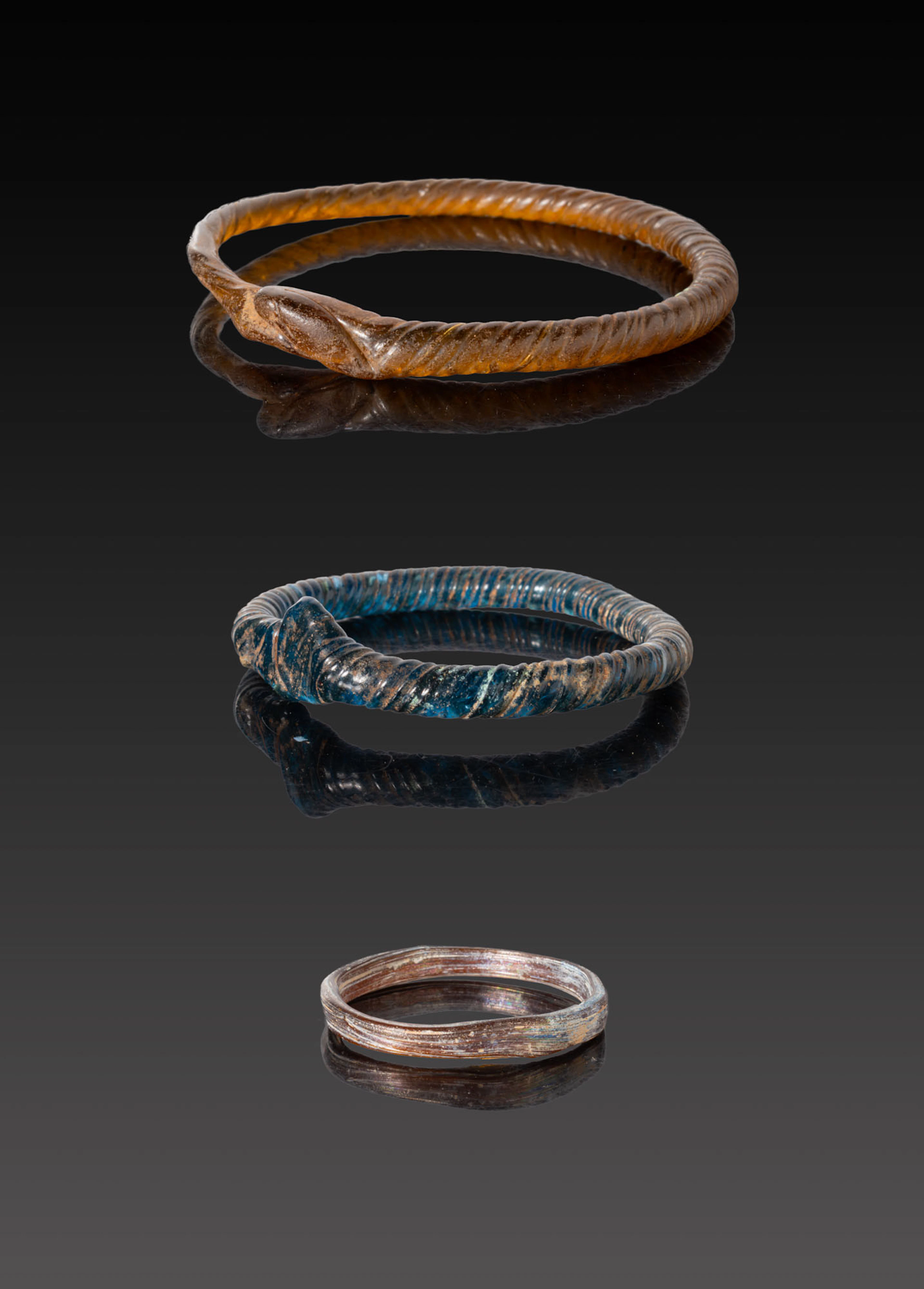 COLLECTION OF ROMAN GLASS BRACELETS