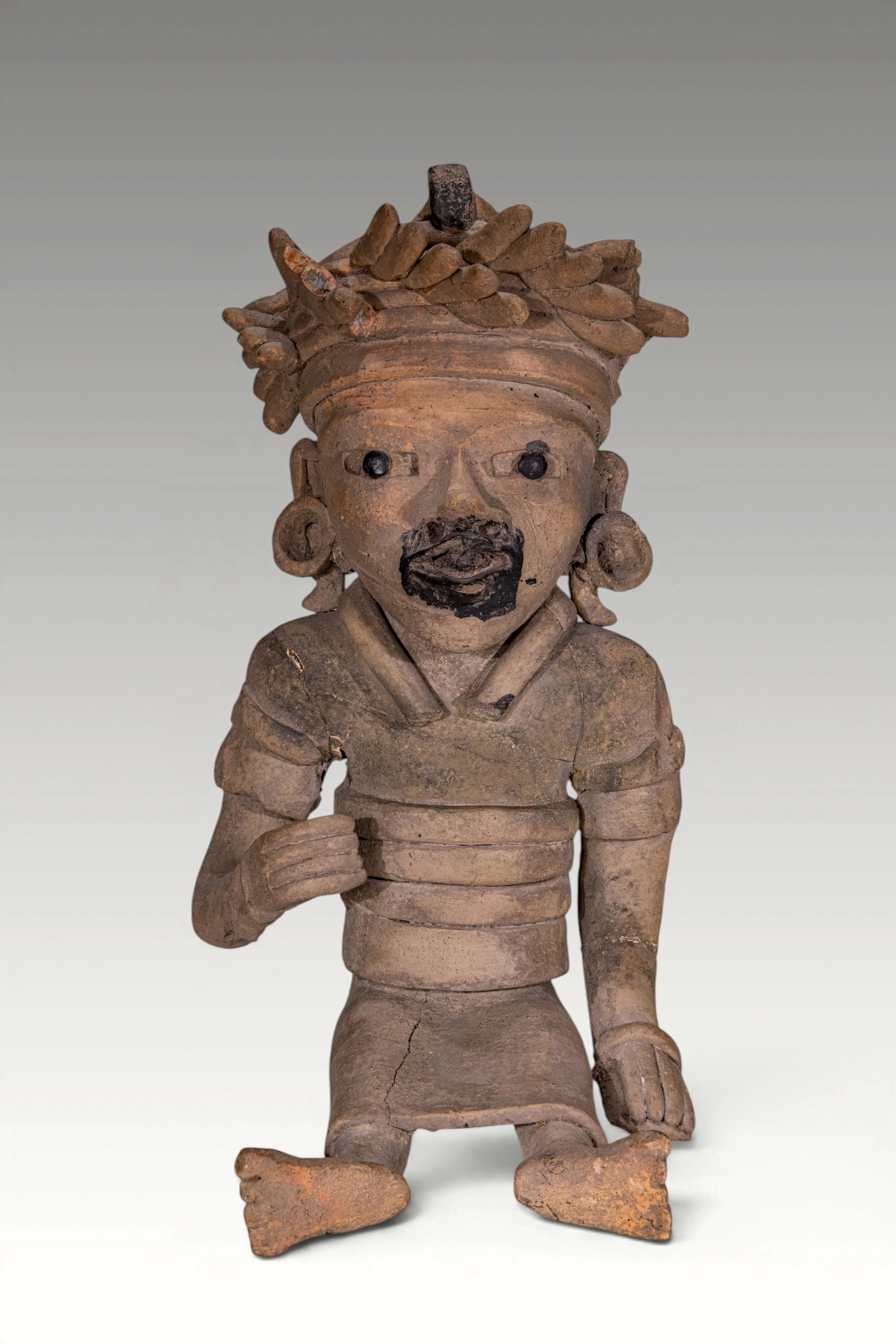 PRE-COLUMBIAN VERACRUZ POTTERY SEATED FIGURE