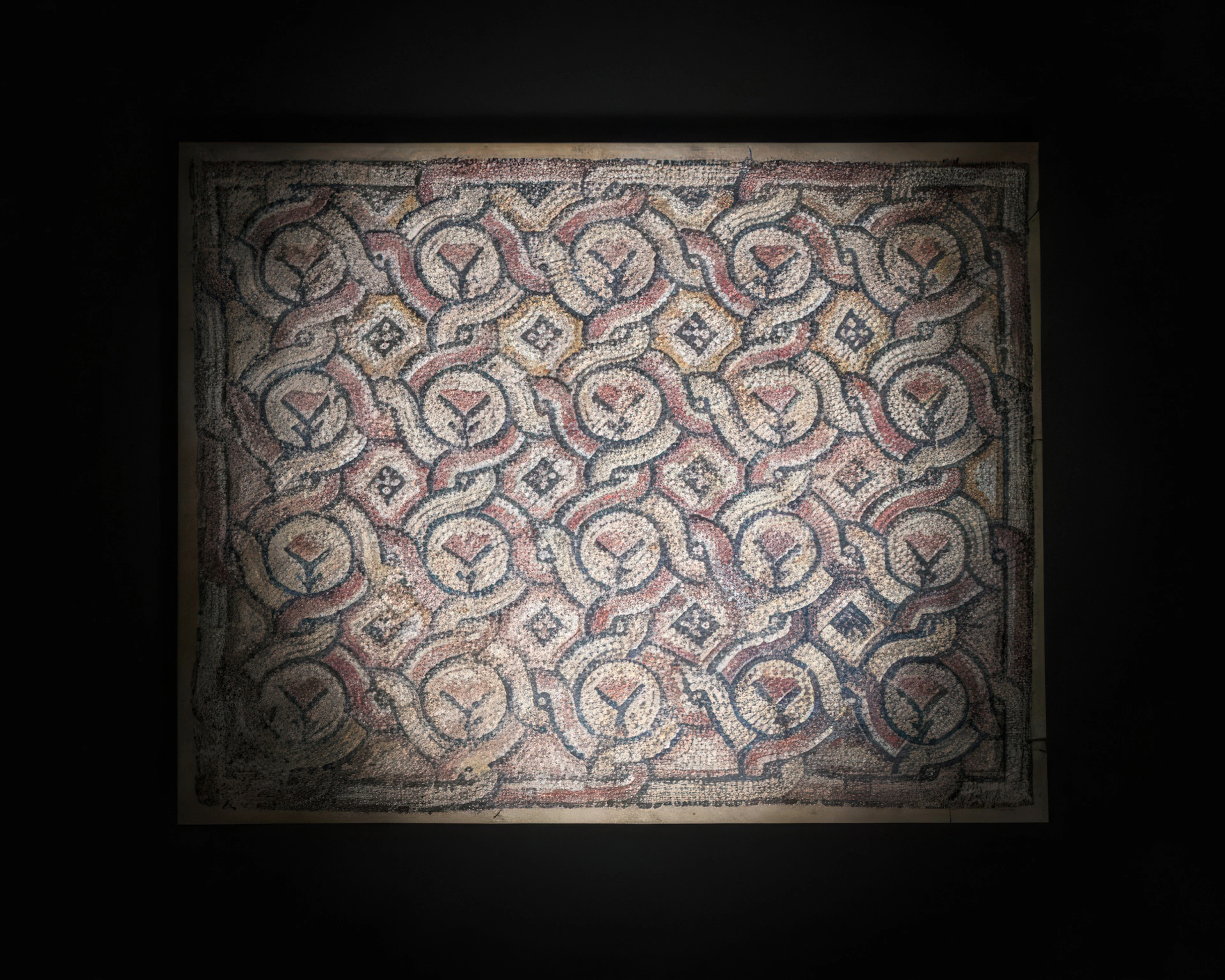 LARGE ROMAN GEOMETRIC MOSAIC PANEL (WITH AUSTRIAN EXPORT LICENSE)