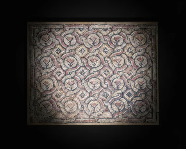 LARGE ROMAN GEOMETRIC MOSAIC PANEL (WITH AUSTRIAN EXPORT LICENSE)