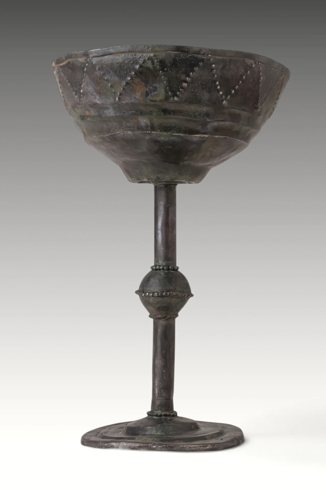 EARLY BYZANTINE SILVER CHALICE WITH TRIANGULAR MOTIFS