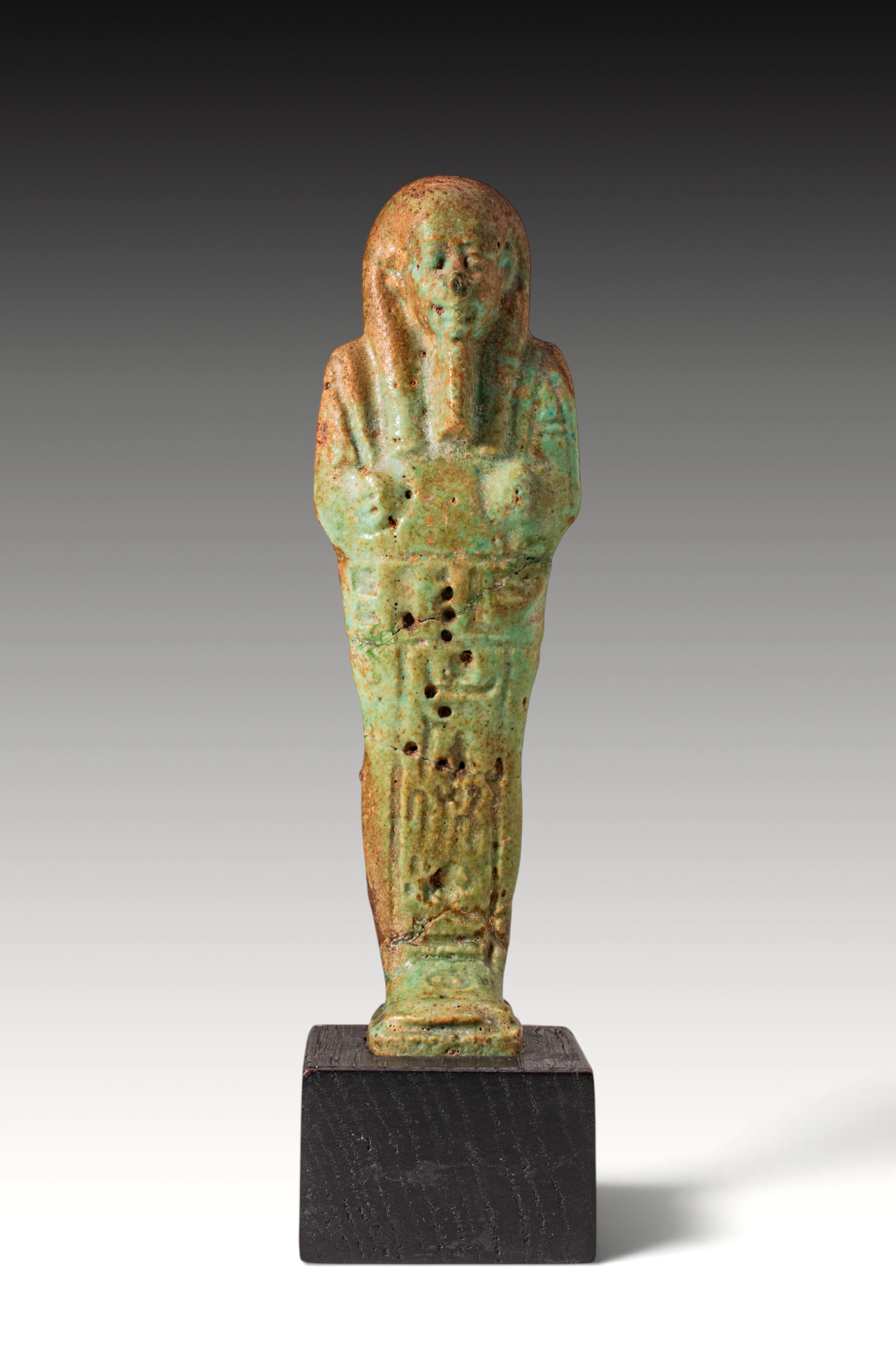 RARE EGYPTIAN FAIENCE USHABTI WITH INSCRIPTION
