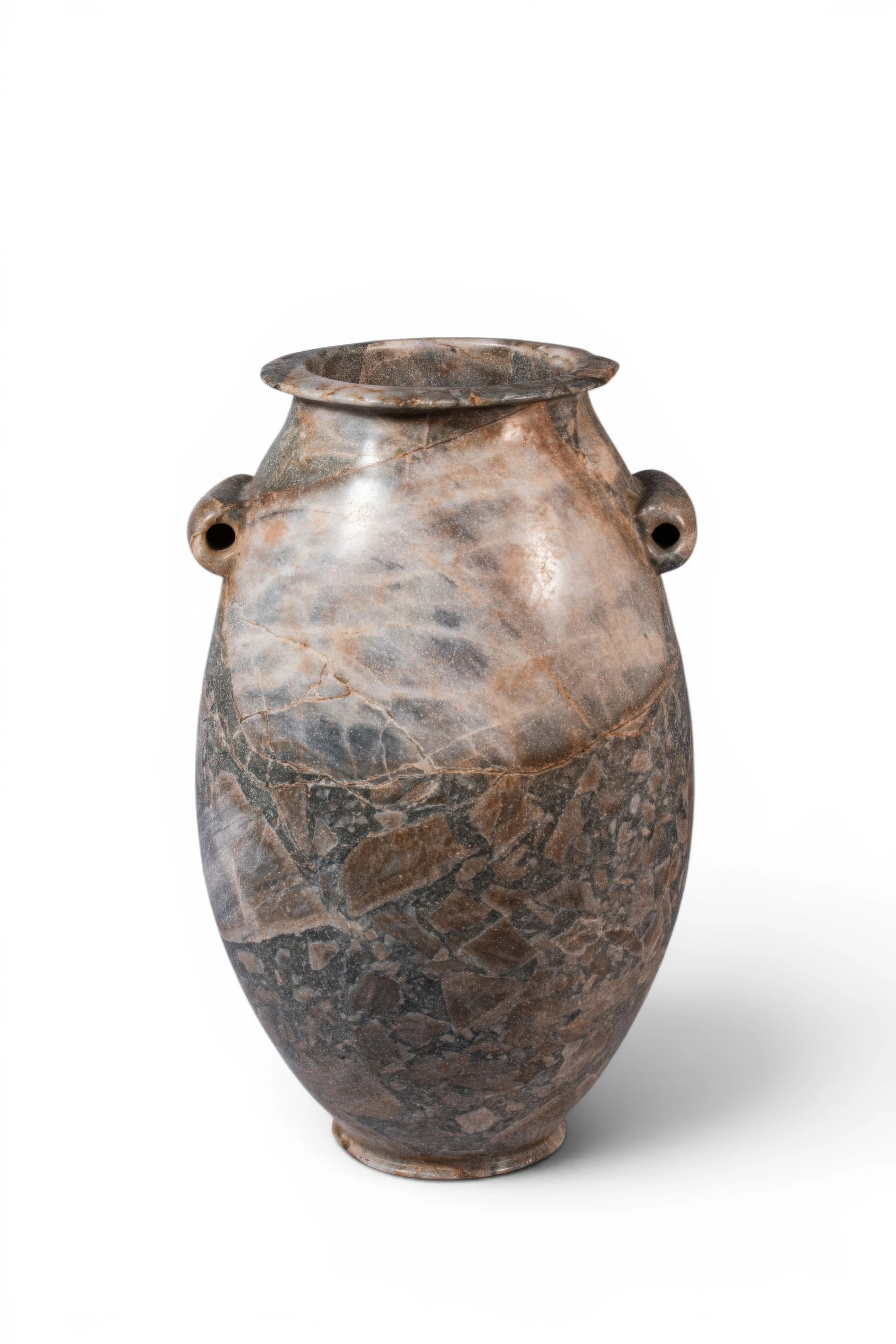 LARGE EGYPTIAN BRECCIA STONE JAR