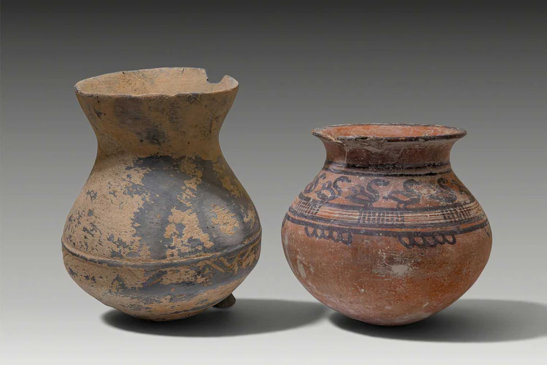 TWO GREATER INDUS PAINTED POTTERY JARS