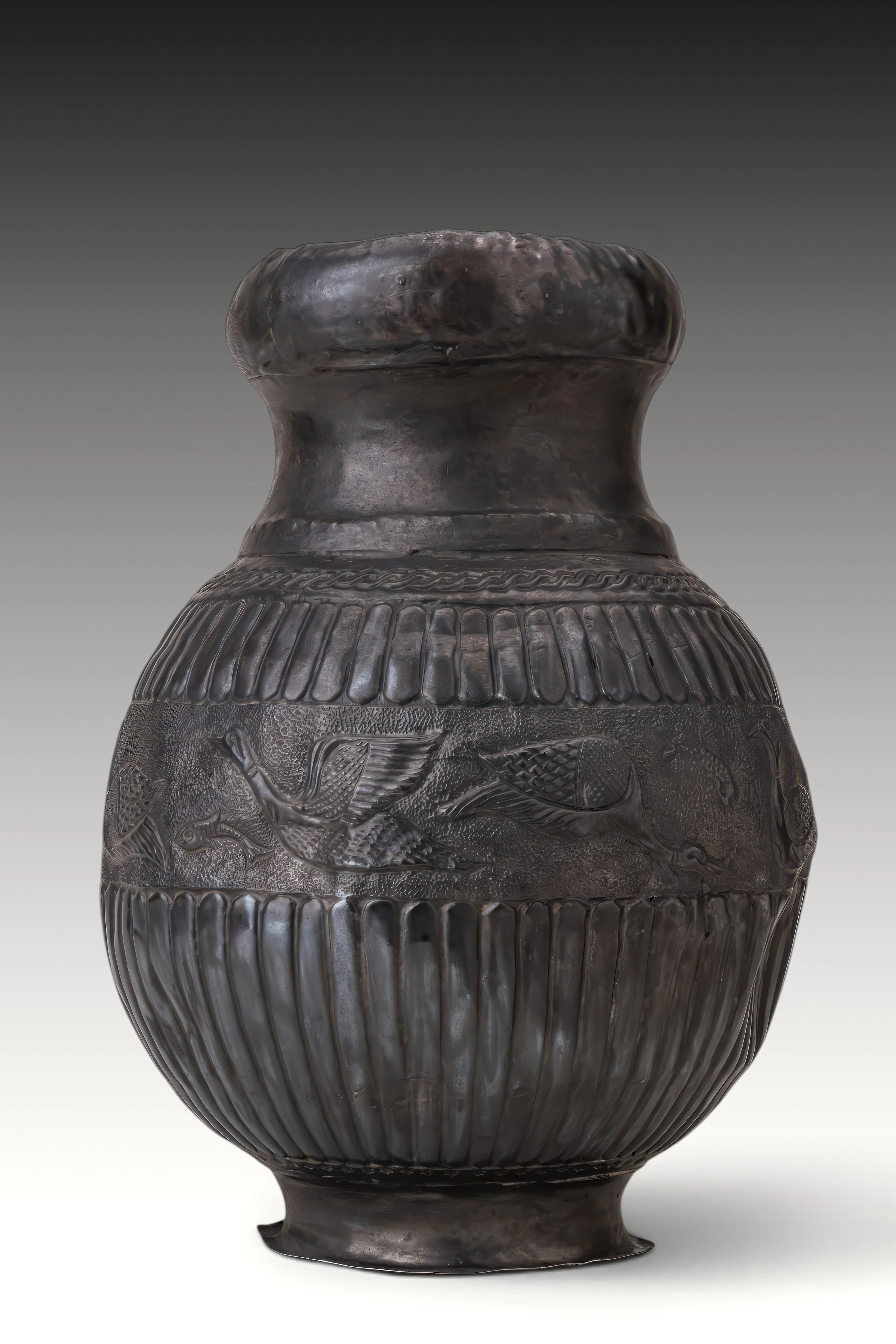 SCYTHIAN SILVER ALLOY JUG WITH WATER BIRDS FRIEZE