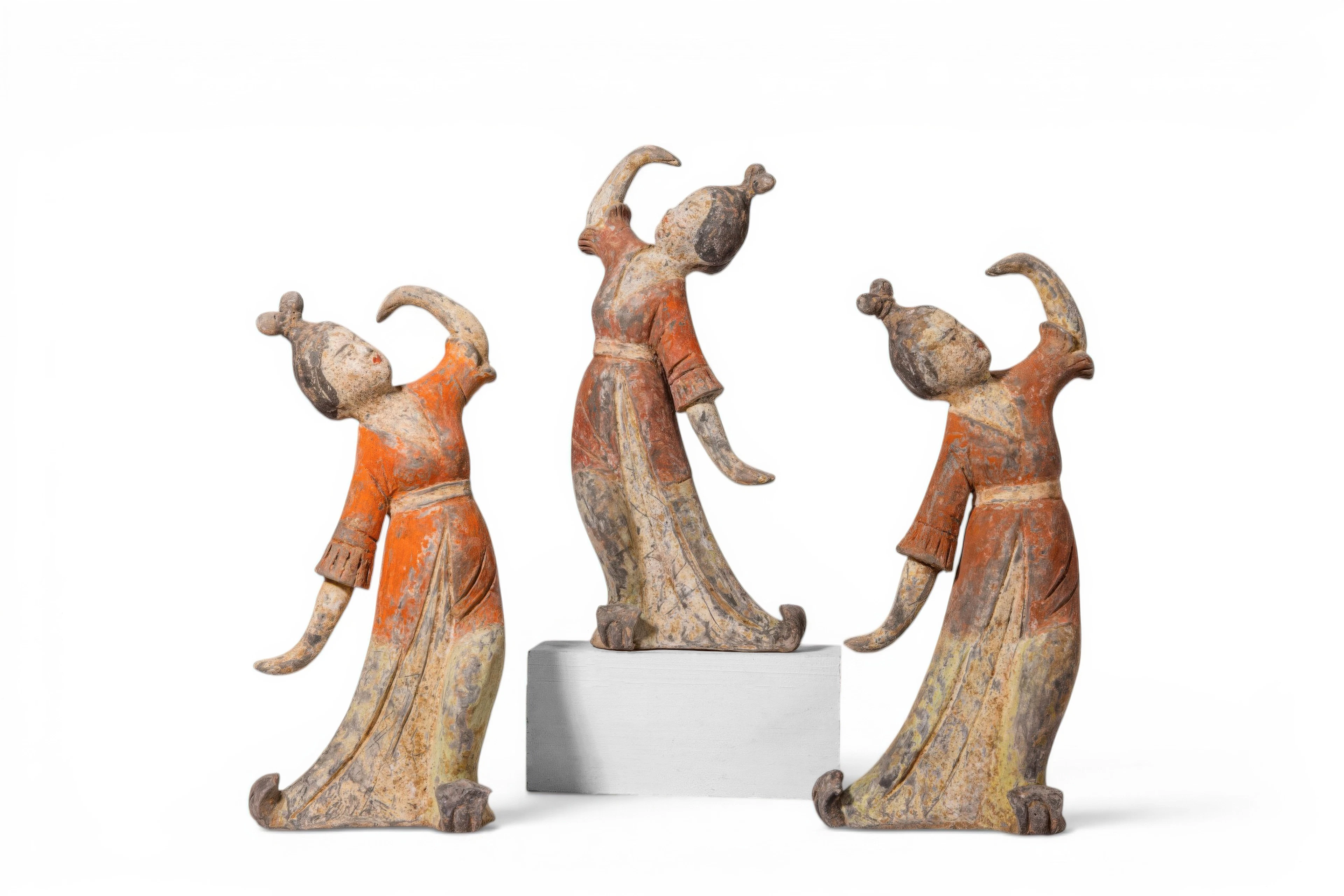 COLLECTION OF CHINESE TERRACOTTA DANCING LADIES