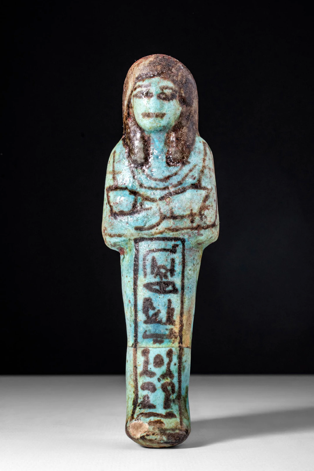 EGYPTIAN FAIENCE USHABTI OF HAT