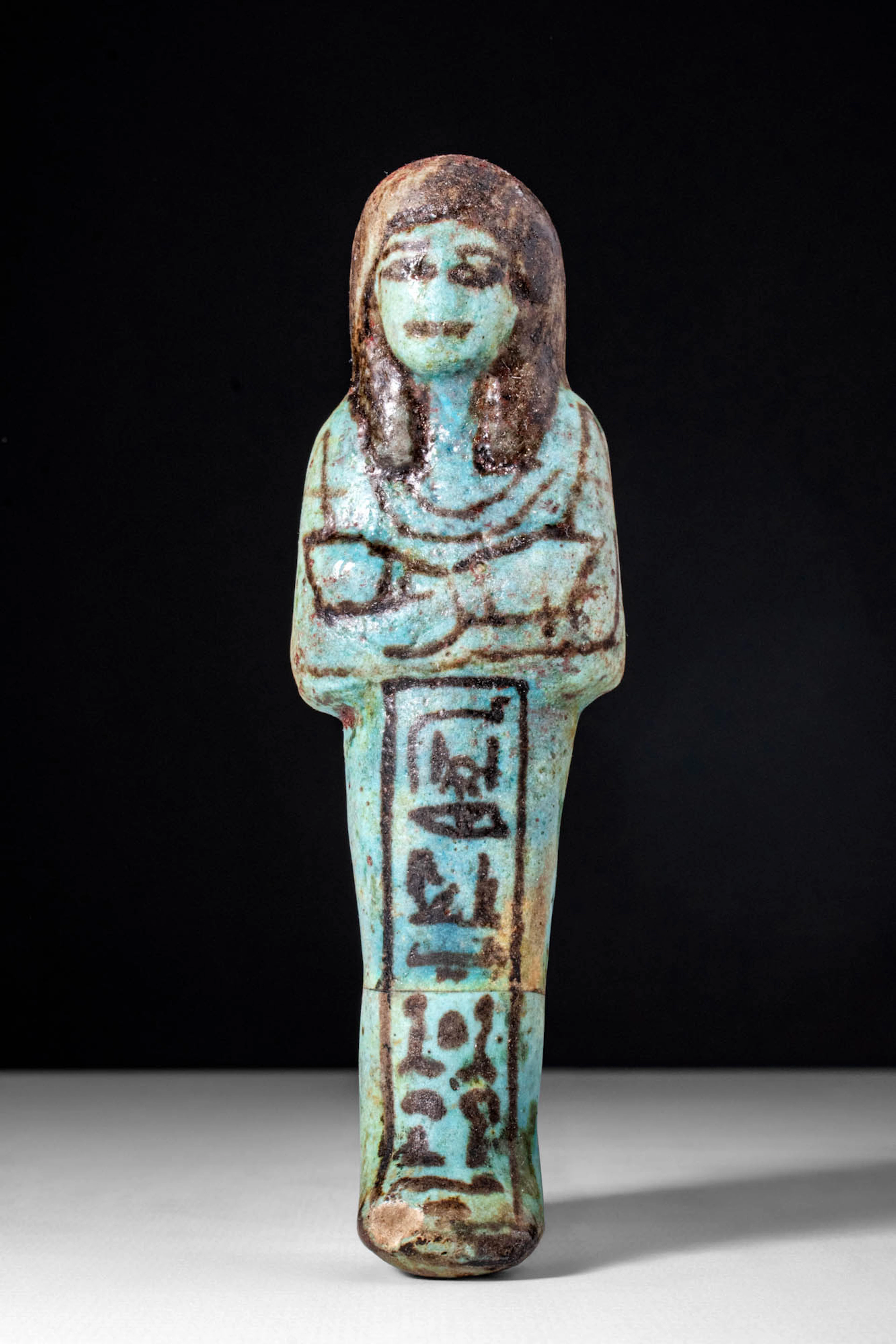 EGYPTIAN FAIENCE USHABTI OF HAT