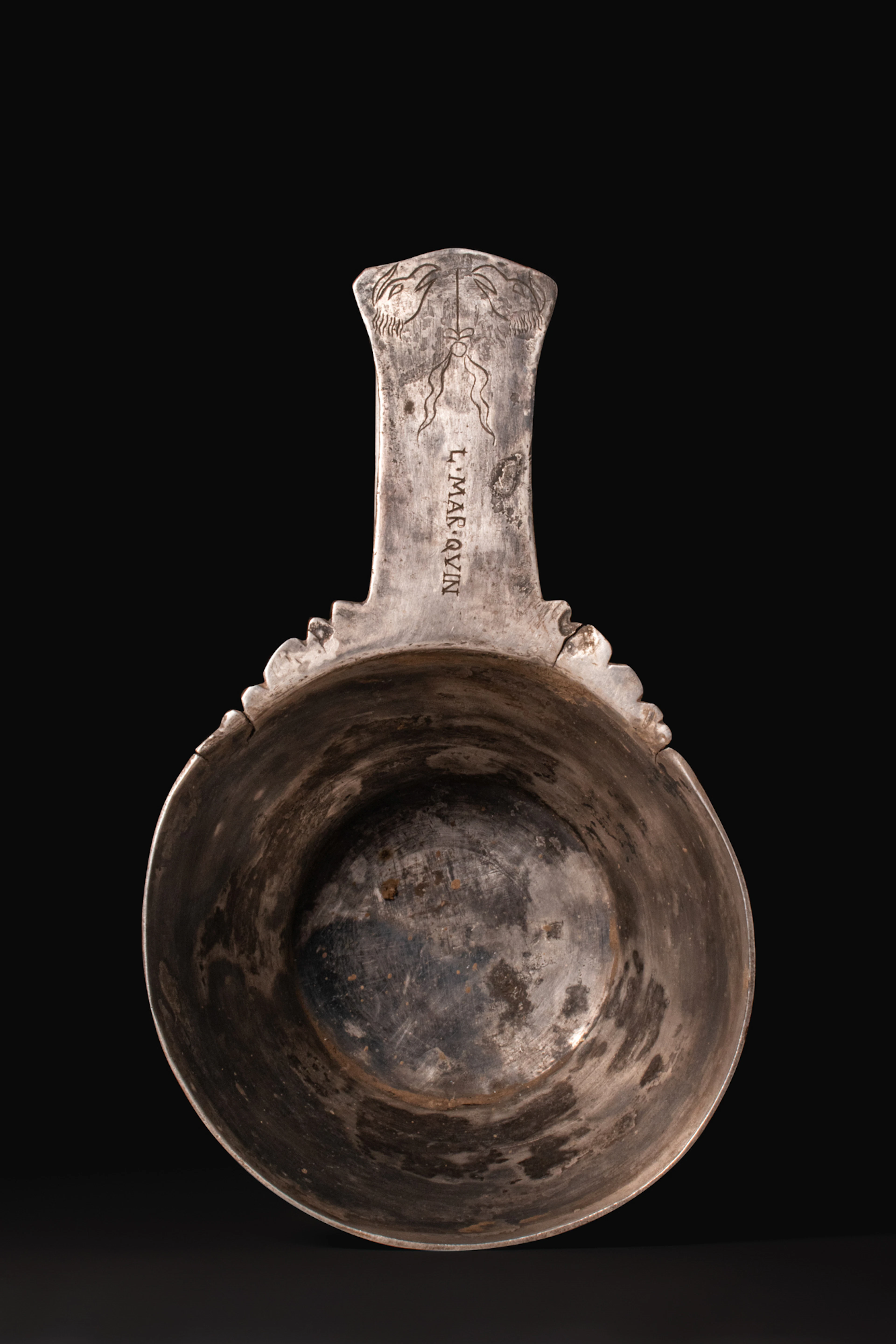 ROMAN SILVER PATERA WITH INSCRIBED HANDLE