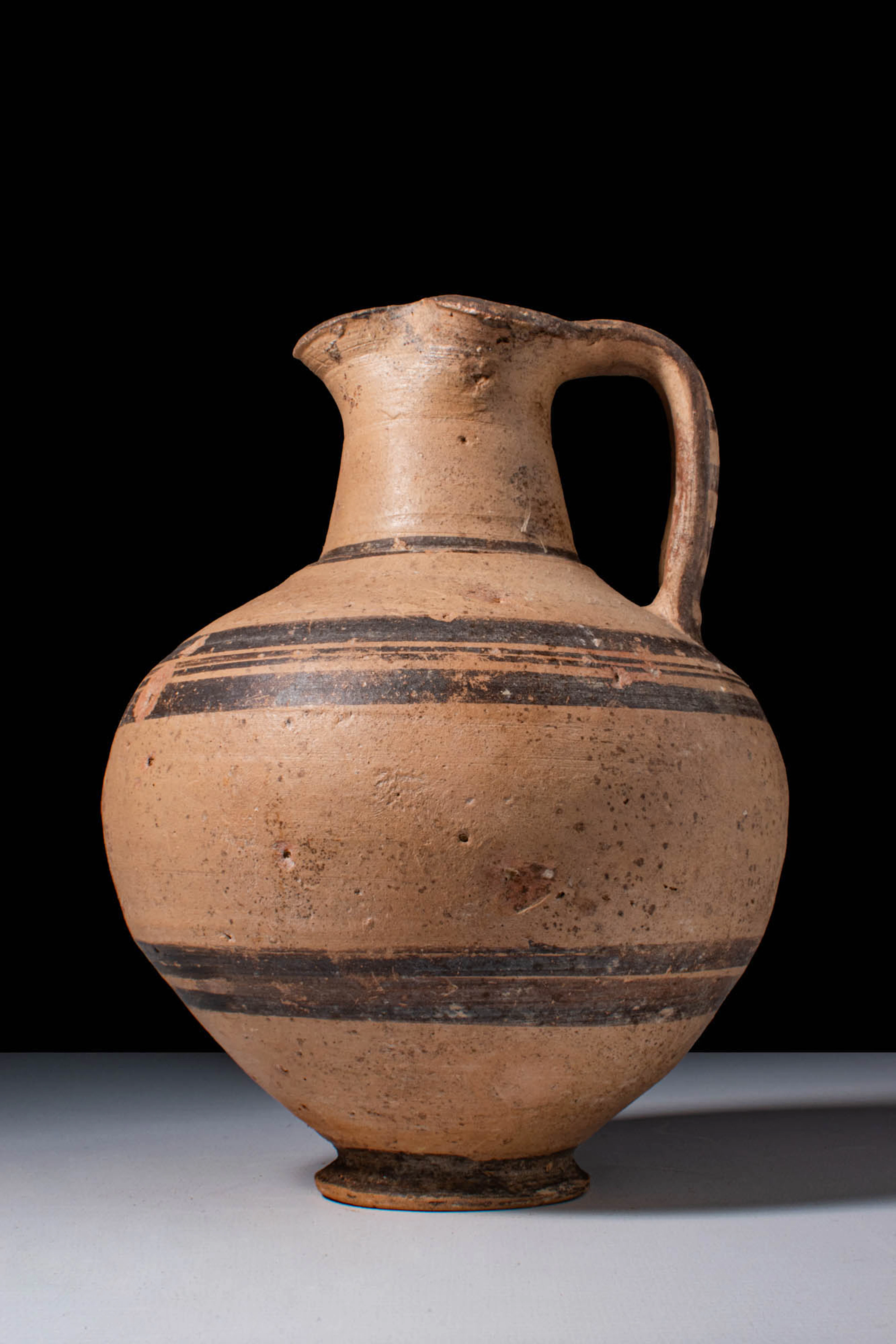 CYPRIOT TERRACOTTA BLACK VARNISH TREFOIL OINOCHOE