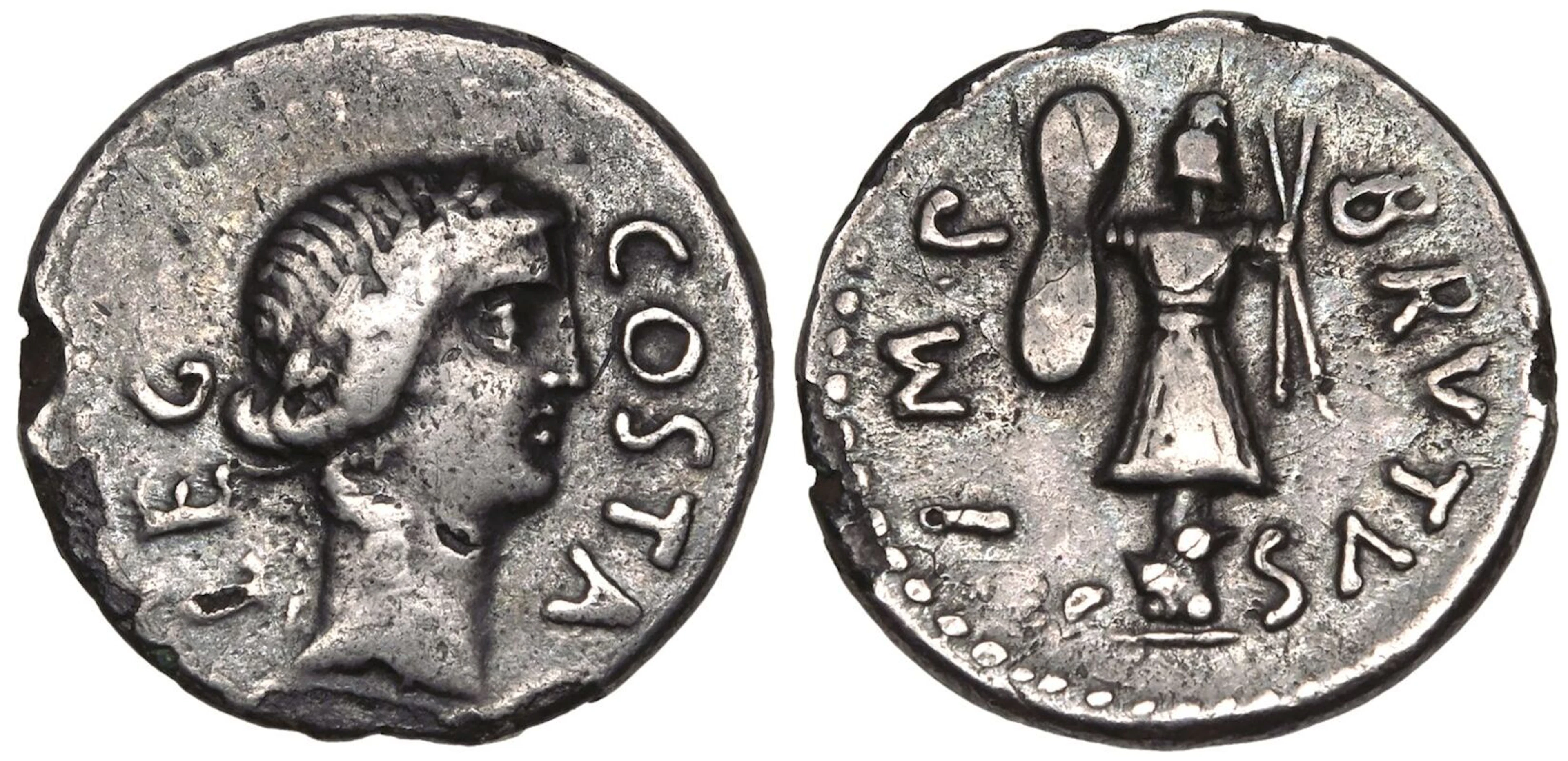 Q. Servilius Caepio (M. Junius) Brutus Æ/AR Fourrée Denarius
