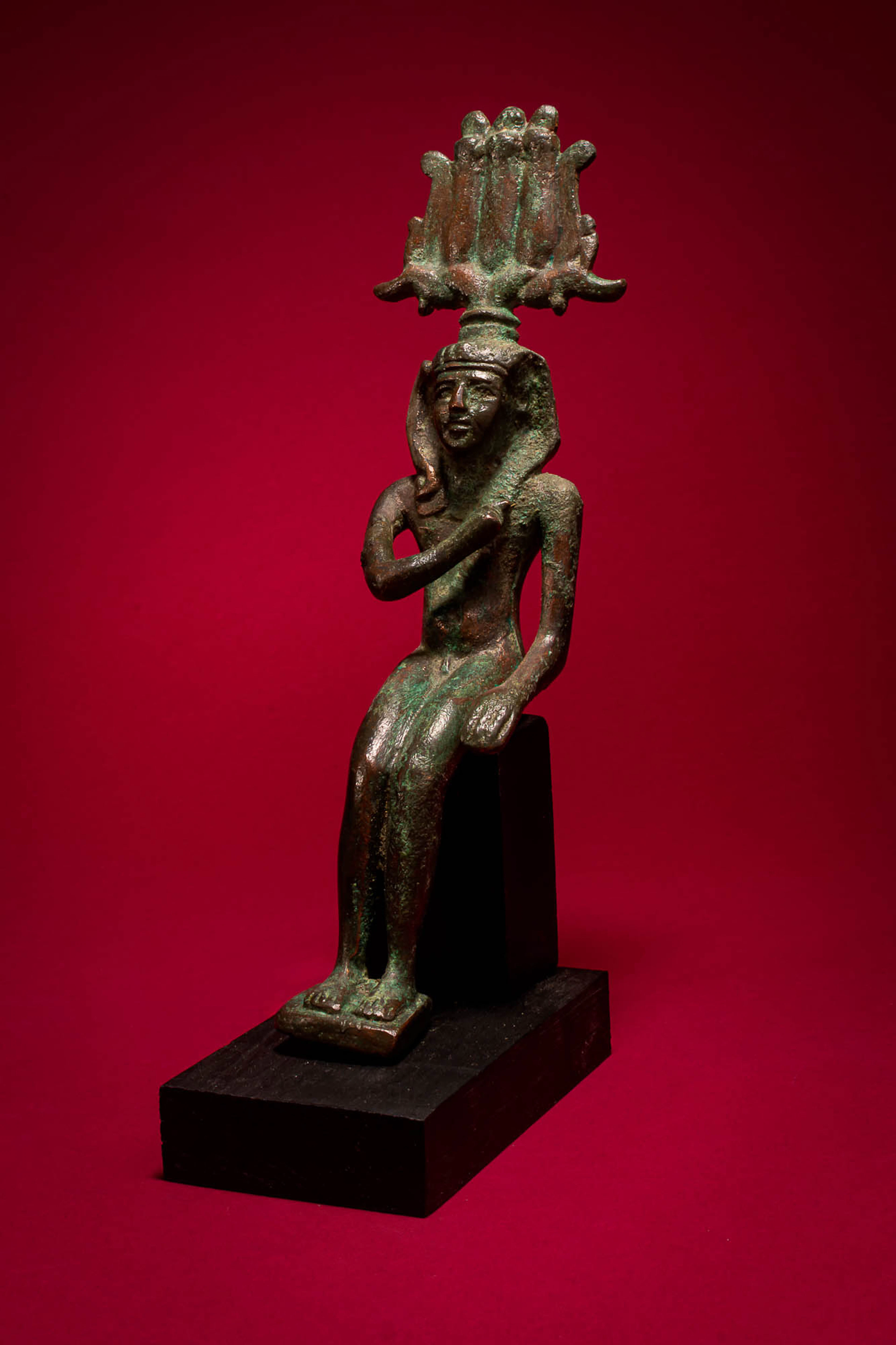 EGYPTIAN BRONZE FIGURINE OF HARPOCRATES