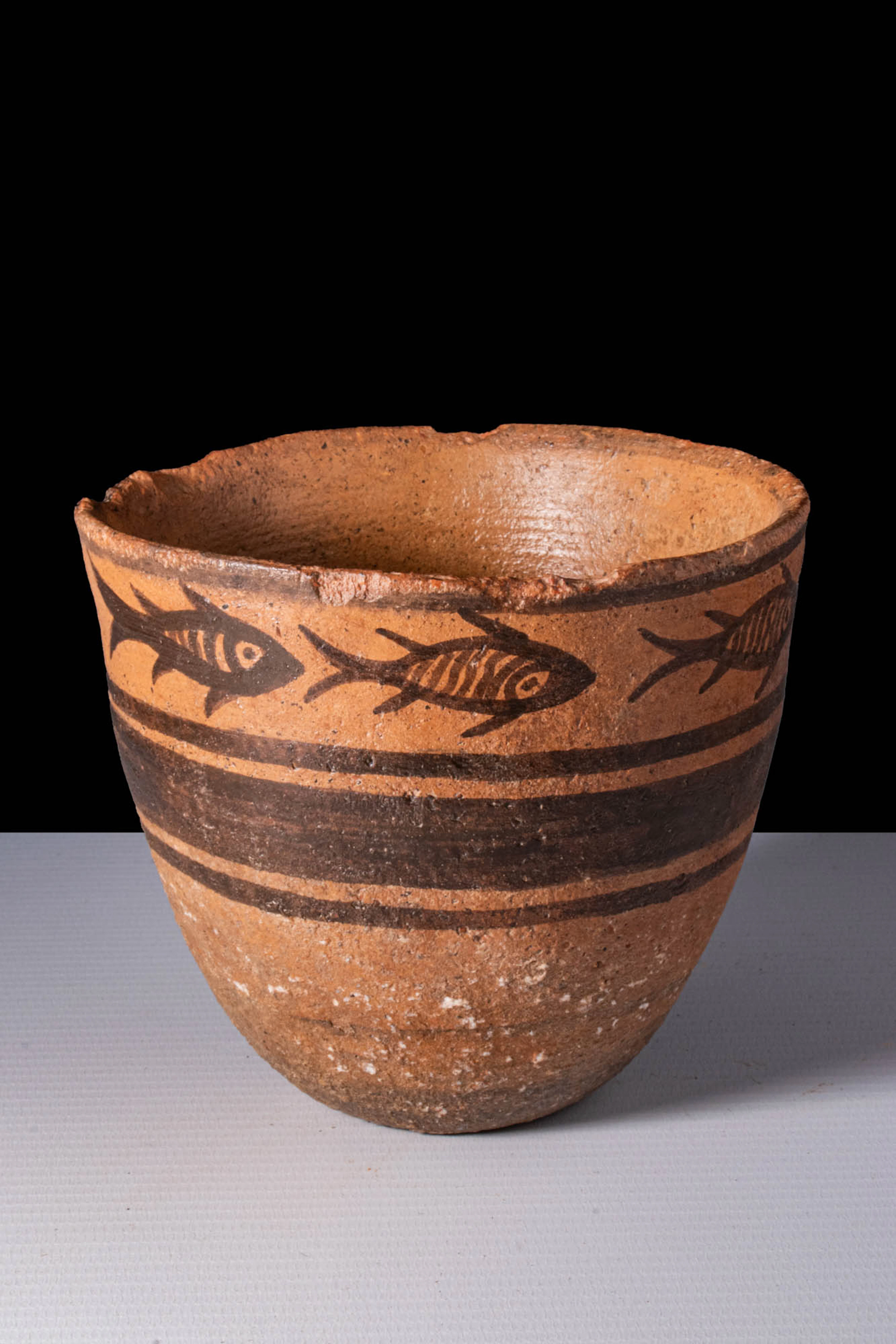 INDUS VALLEY PAINTED TERRACOTTA BEAKER WITH FISH
