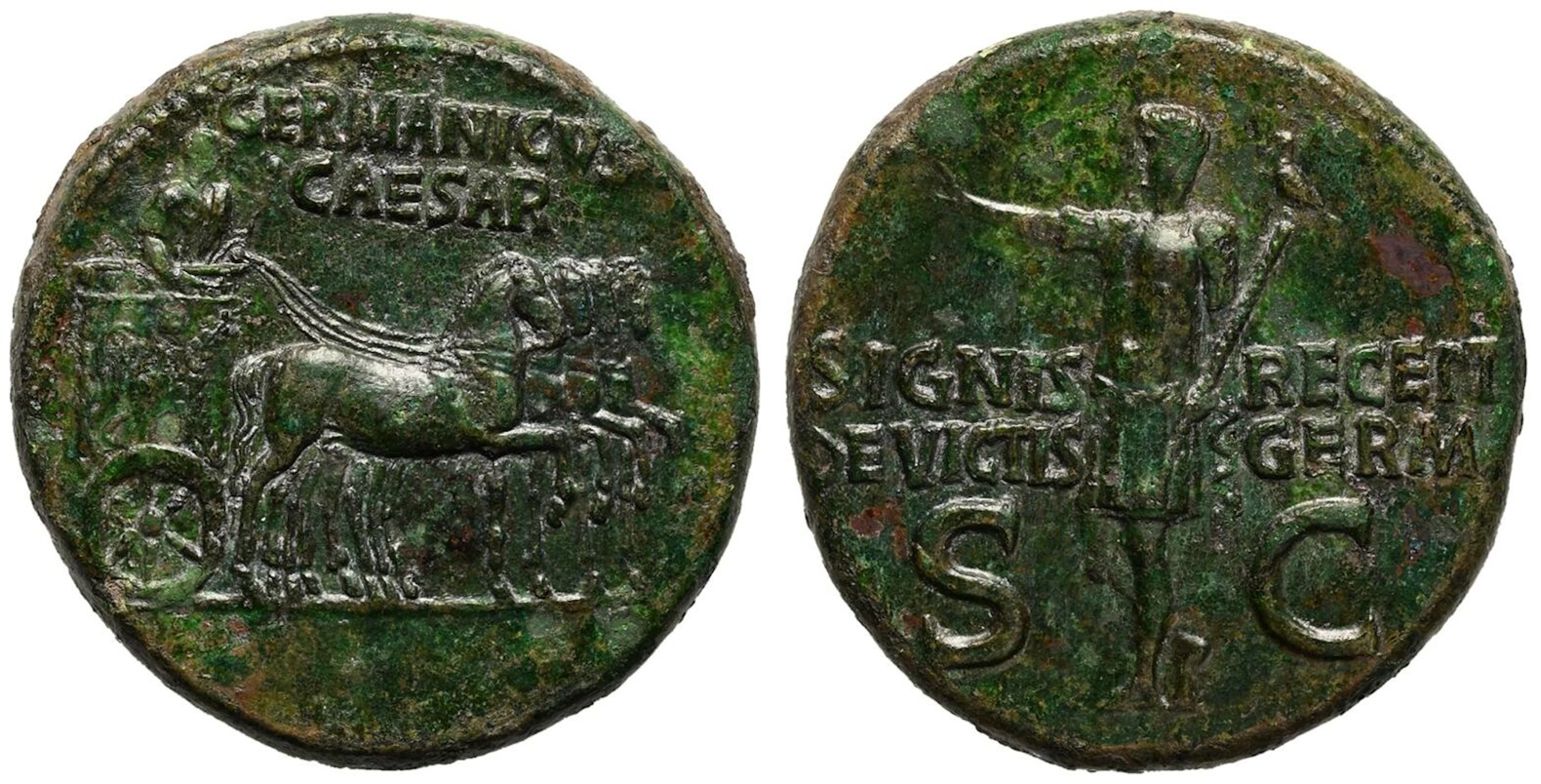 Roman Empire Germanicus (father of Caligula) AD 37-41 Æ Dupondius