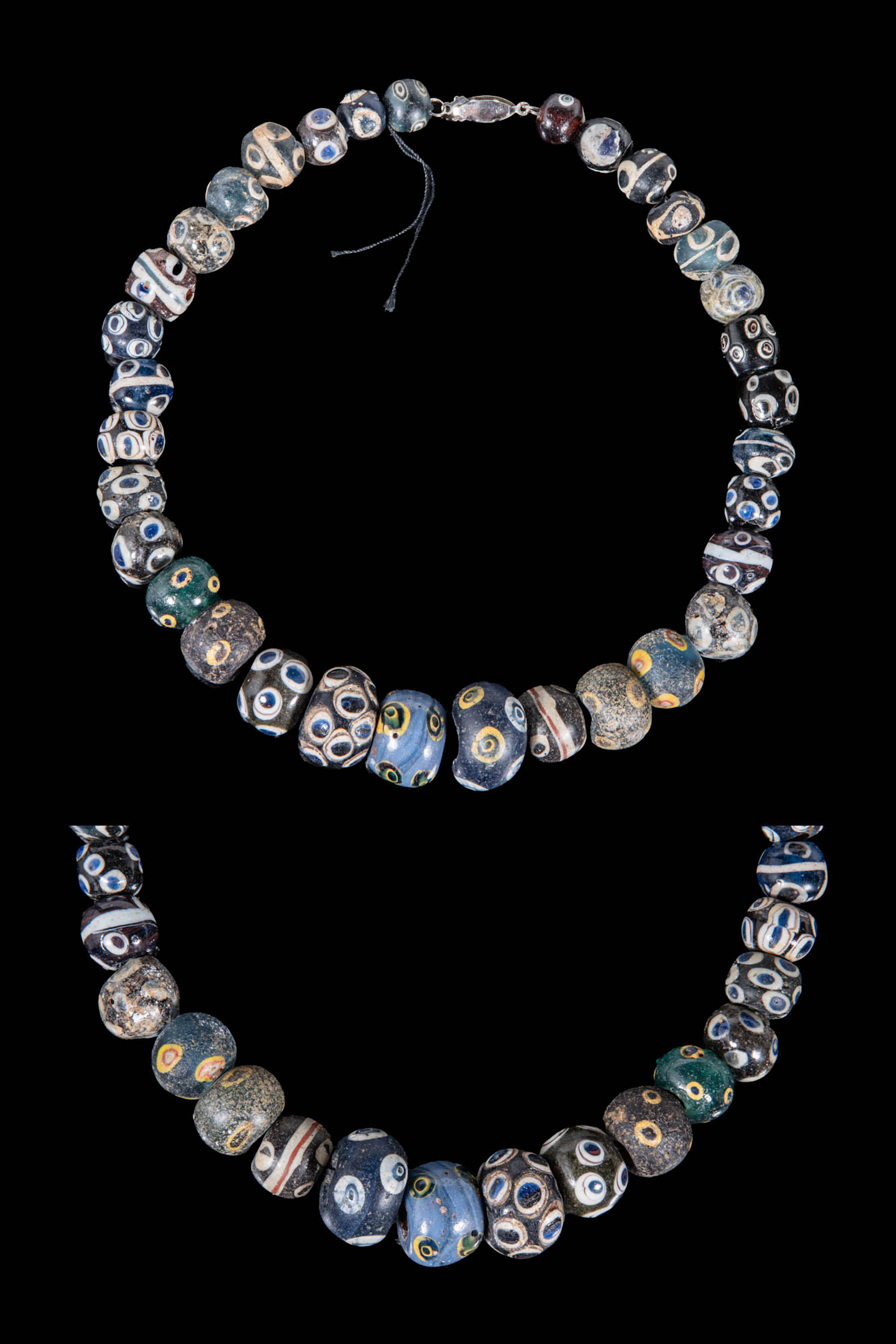 GRAECO-PHOENICIAN GLASS EYE BEADS NECKLACE