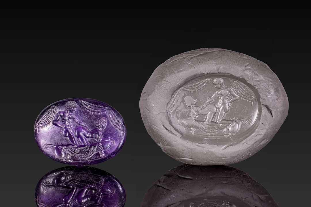 SUPERB ROMAN AMETHYST EROTIC INTAGLIO