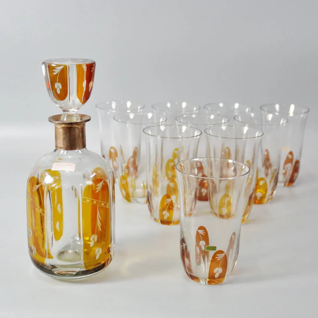 Karaff samt 10 st glas, Hovmantorp