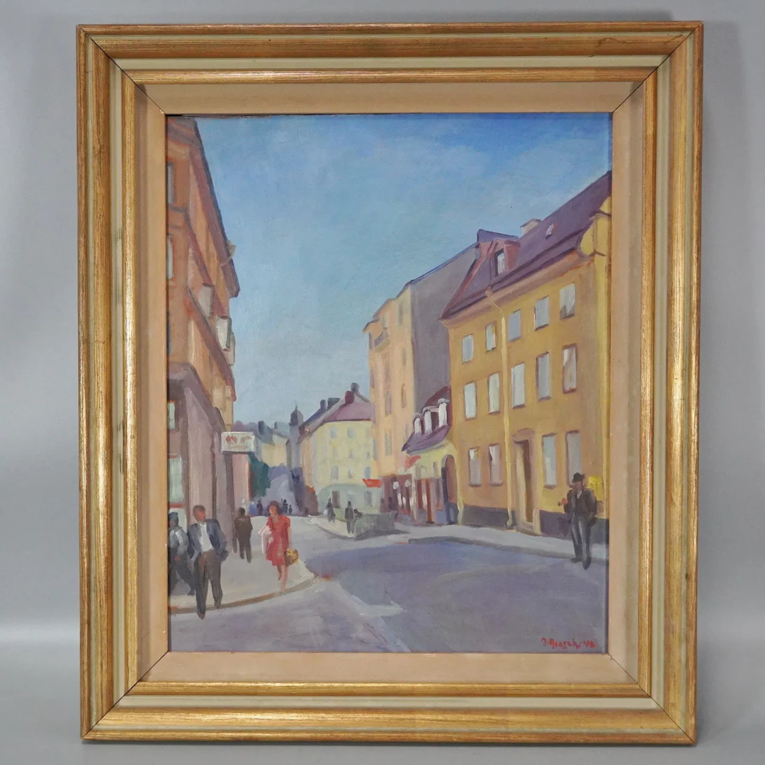 Oljemålning, S:t Paulsgatan, signerad