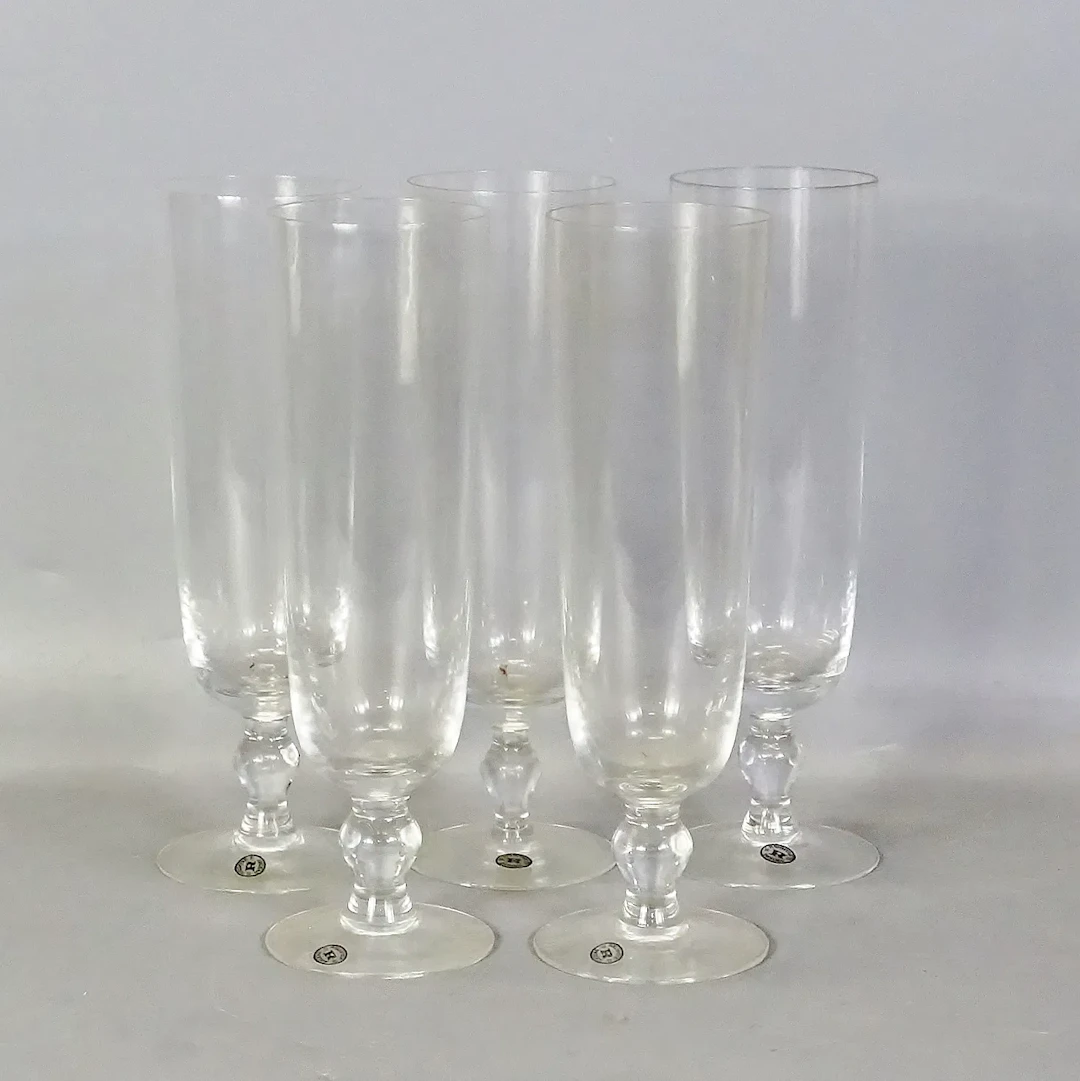 6 st. ölglas "Bryggarglaset" Bert Kindåker, Reijmyre glasbruk, 1900-tal