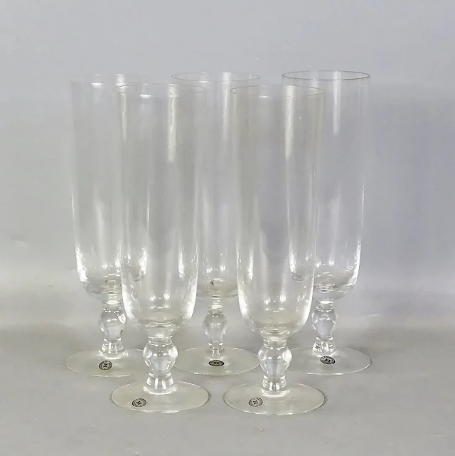 6 st. ölglas "Bryggarglaset" Bert Kindåker, Reijmyre glasbruk, 1900-tal