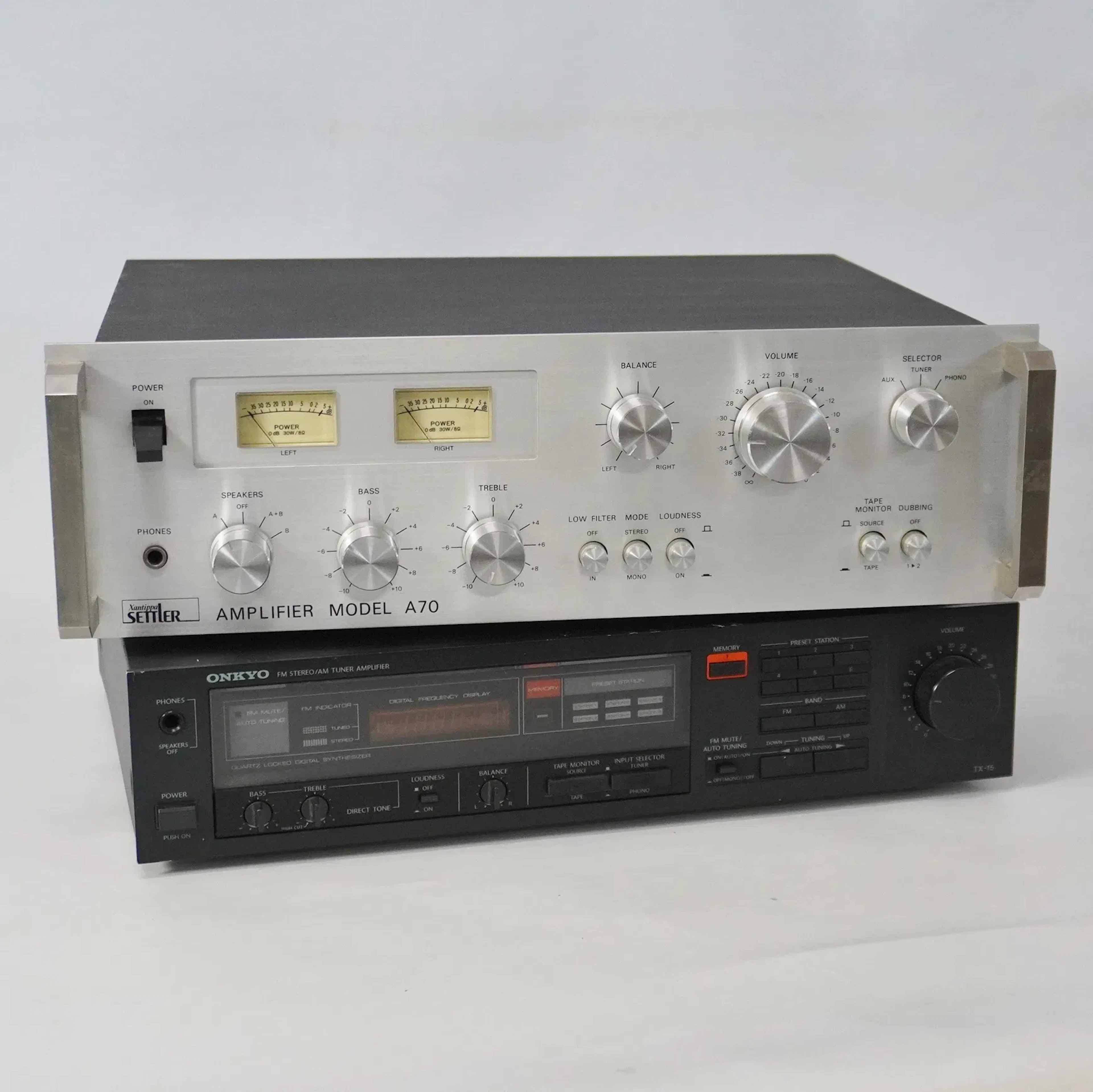 2 st förstärkare, Onkyo/Settler