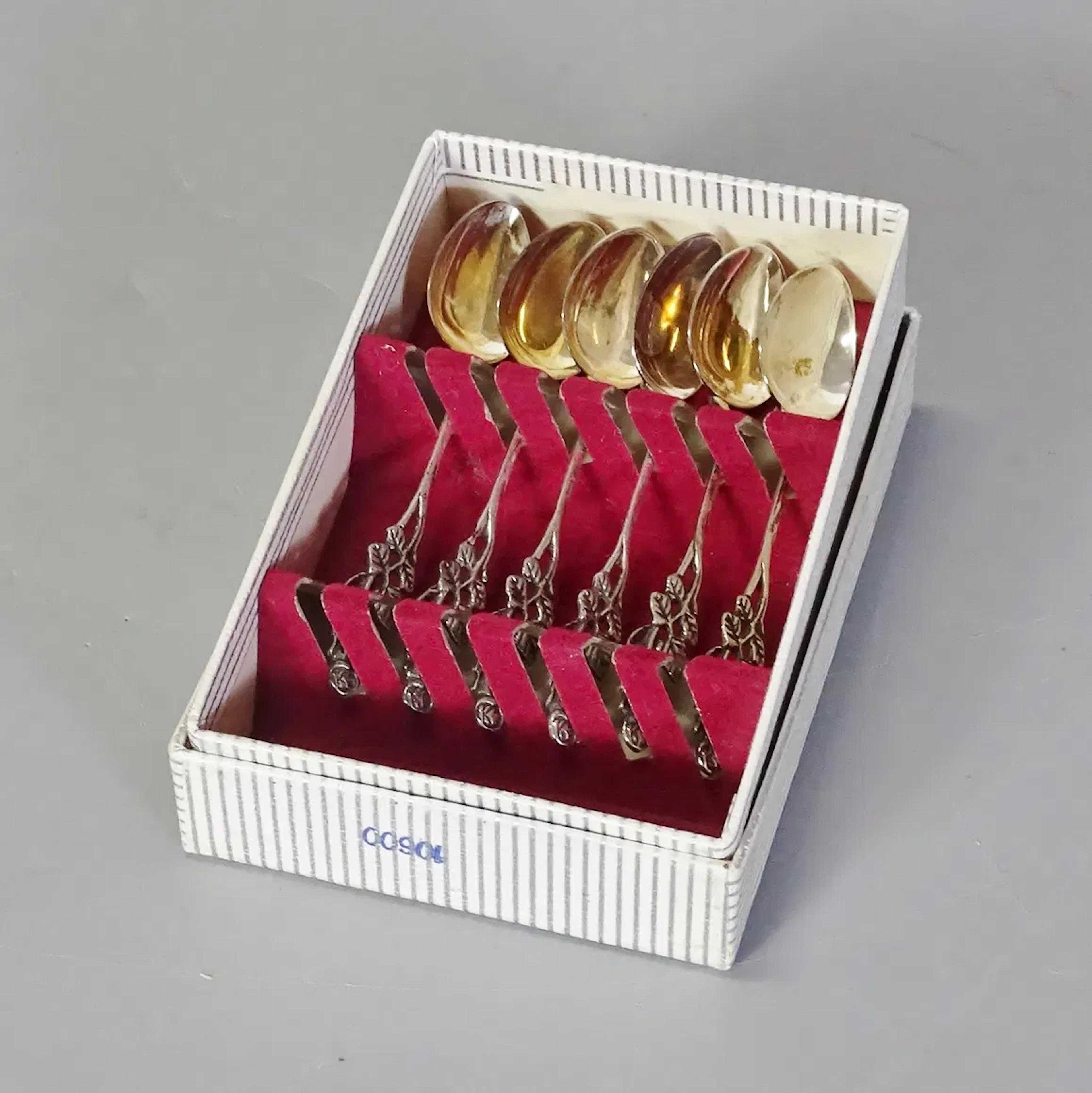 6 st. kaffeskedar, silver, GEWE, 1963