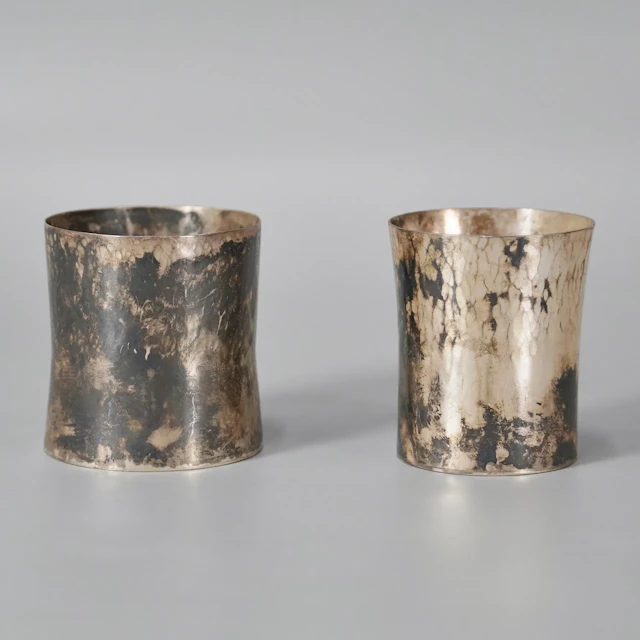 2 st supkoppar, silver