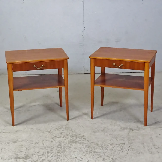 1 par sängbord, teak, 1900-tal