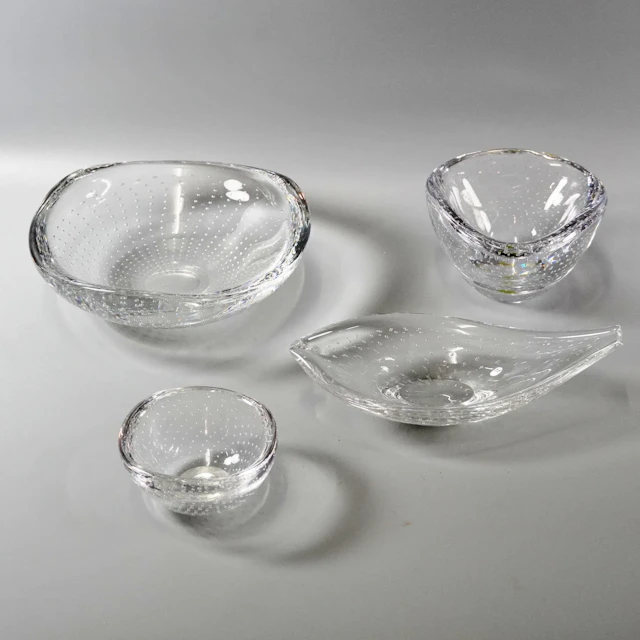 4 st skålar, glas, Vicke Lindstrand