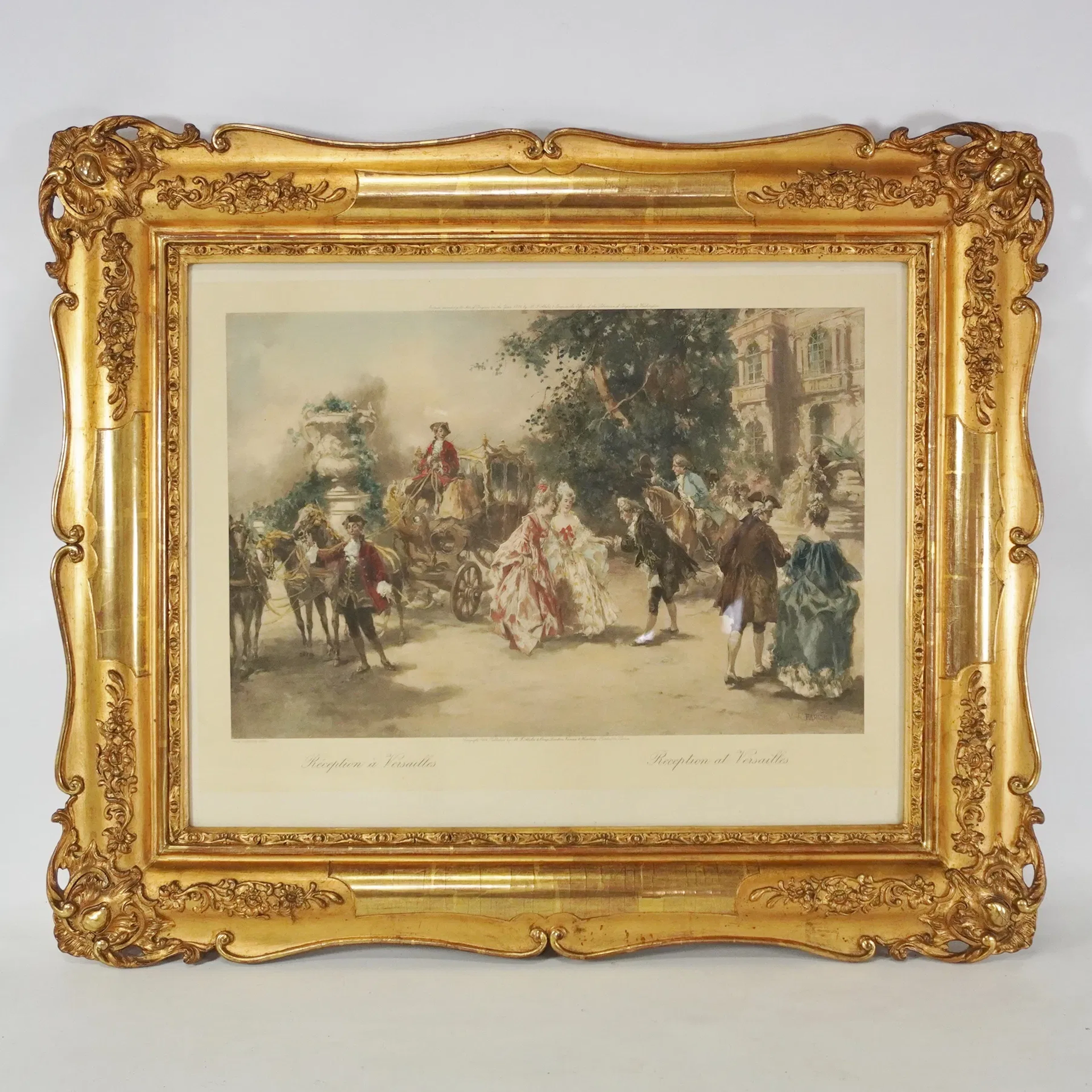 Äldre tryck "Reception at Versailles" guldram